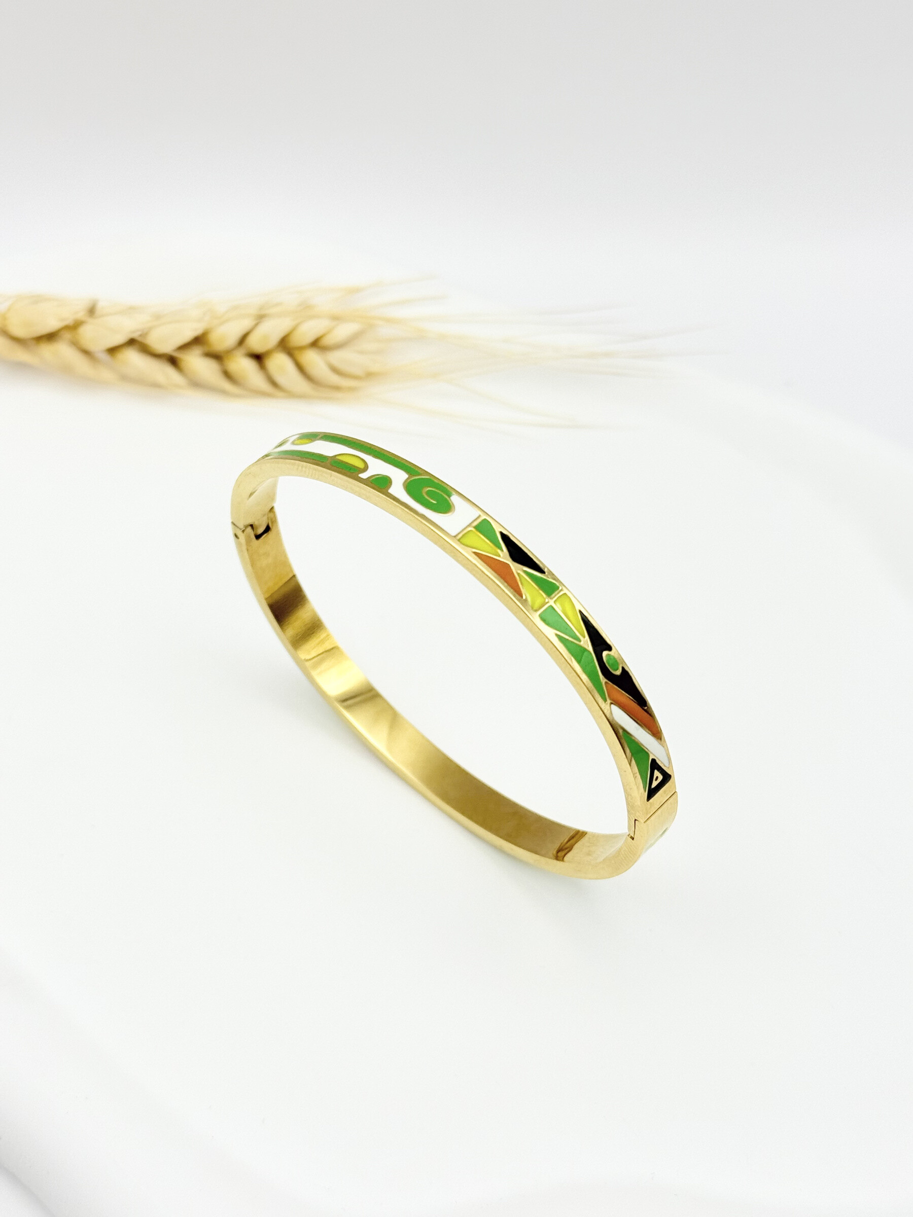 Wholesaler Ceramik - Hinged stainless steel enamel bangle bracelet