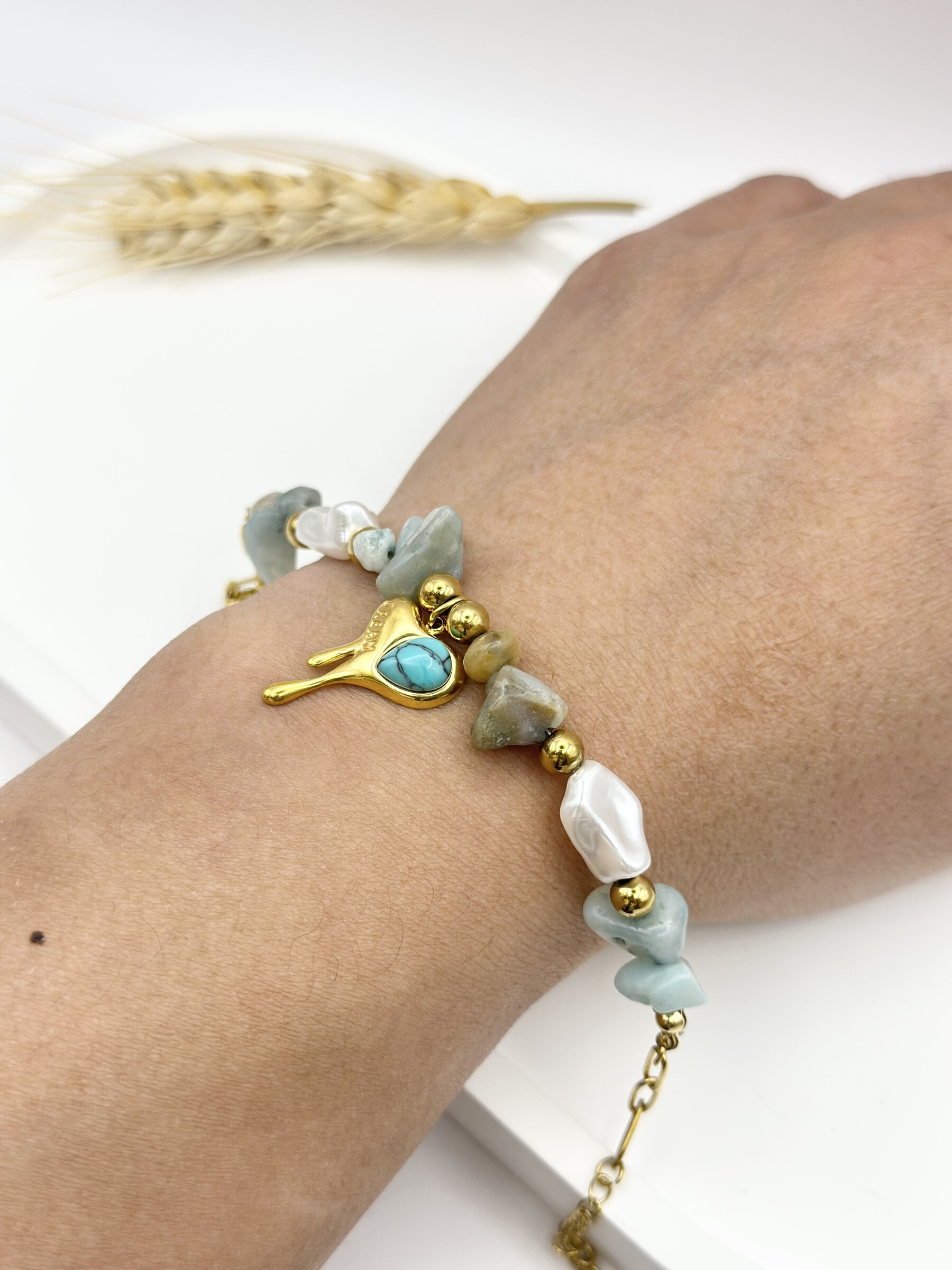 Grossiste Ceramik - Bracelet charms en Acier Inoxydable  17 cm + 3,5 cm ralonges
