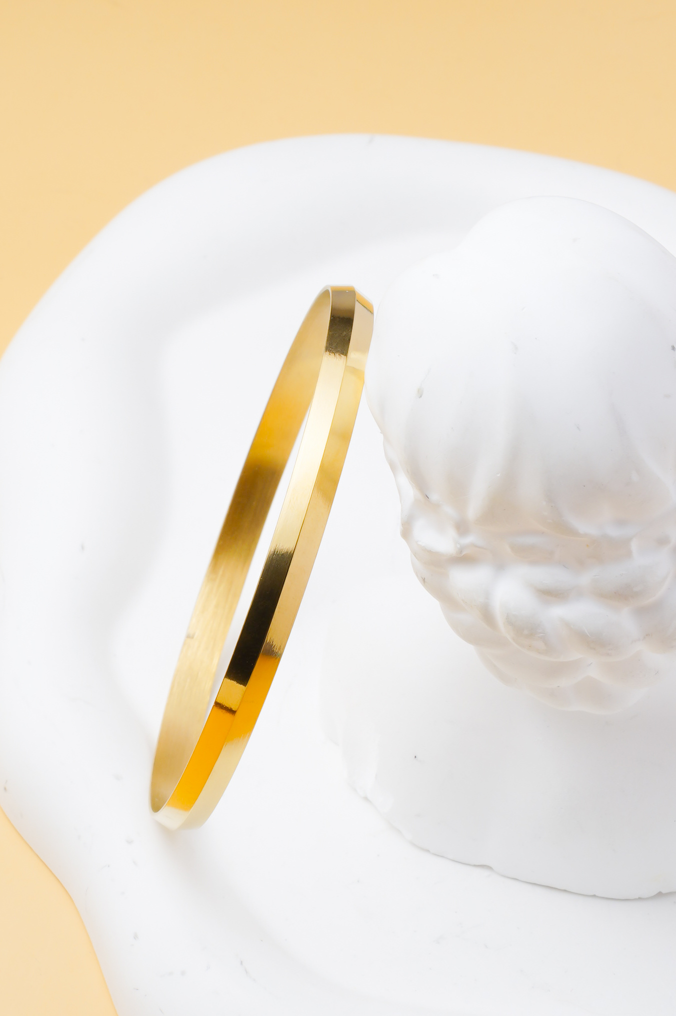 Grossiste Ceramik - Bracelet Jonc Femme Large Doré – Acier Inoxydable | 70 mm | Épaisseur 8 mm