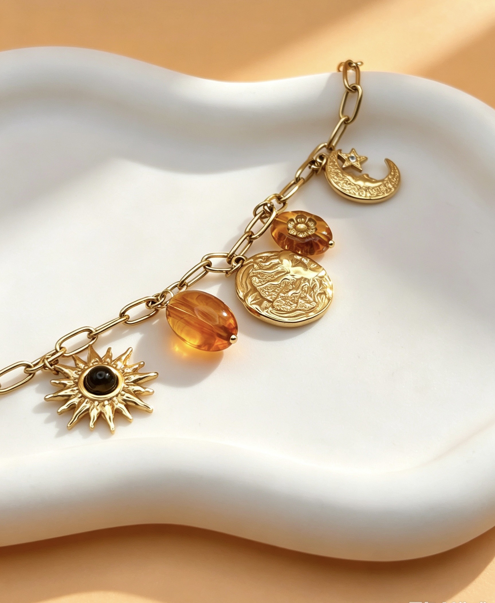 Grossiste Ceramik - ☀️ Bracelet charms ambrés