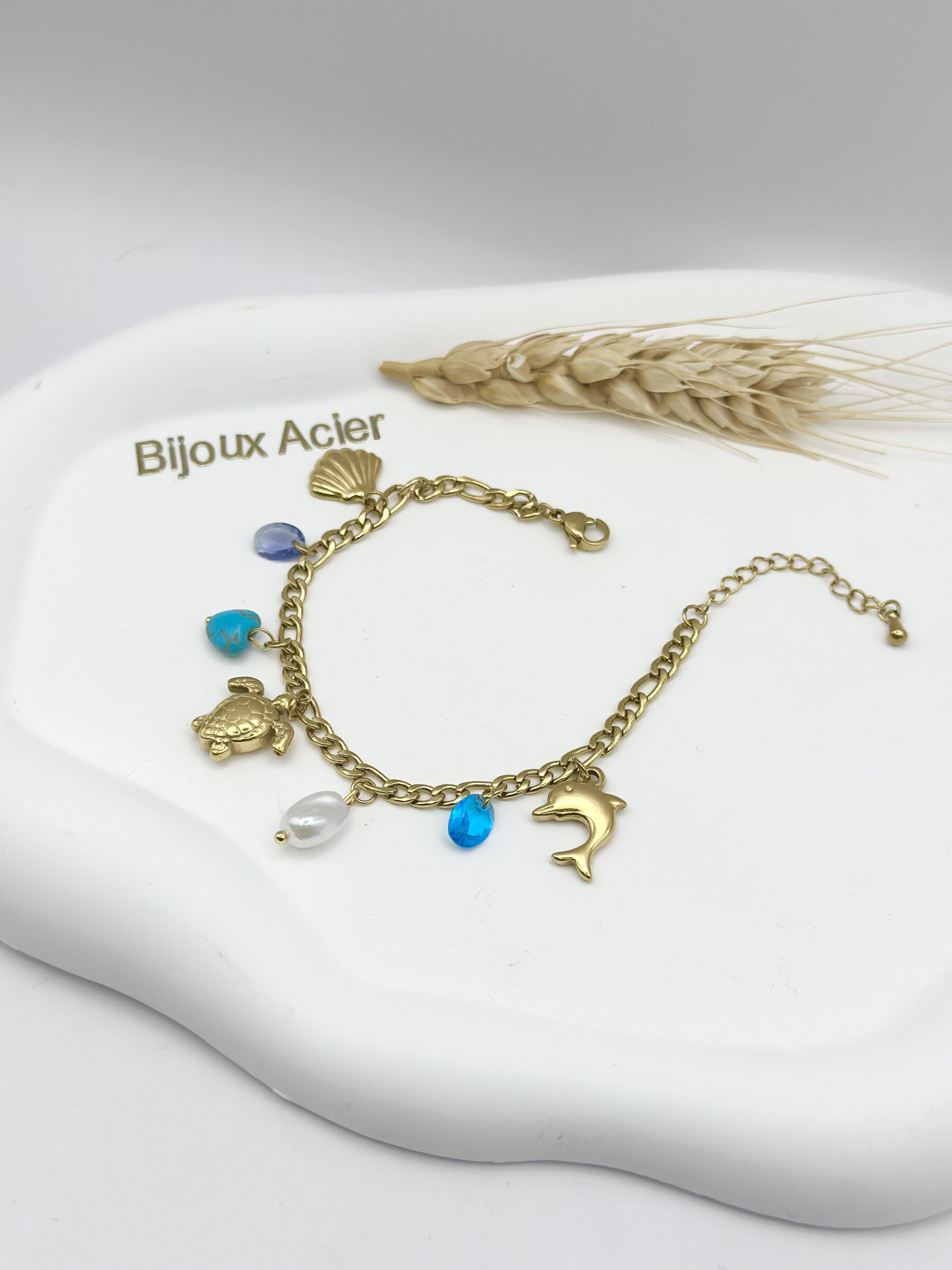 Grossiste Ceramik - Bracelet "Trésor de l’Océan" – Charms Marins en Acier Inoxydable