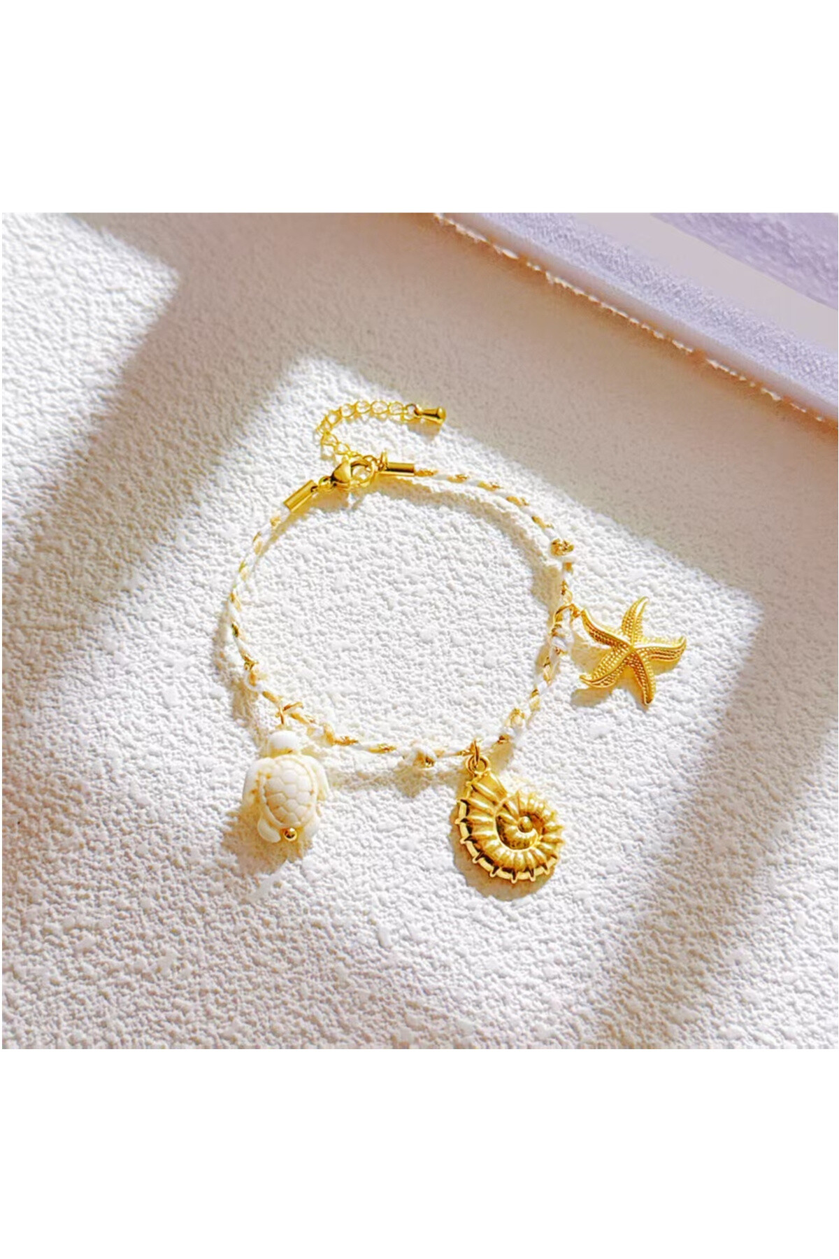 Grossista Ceramik - Bracciale in corda intrecciata con ciondoli Acciaio inossidabile