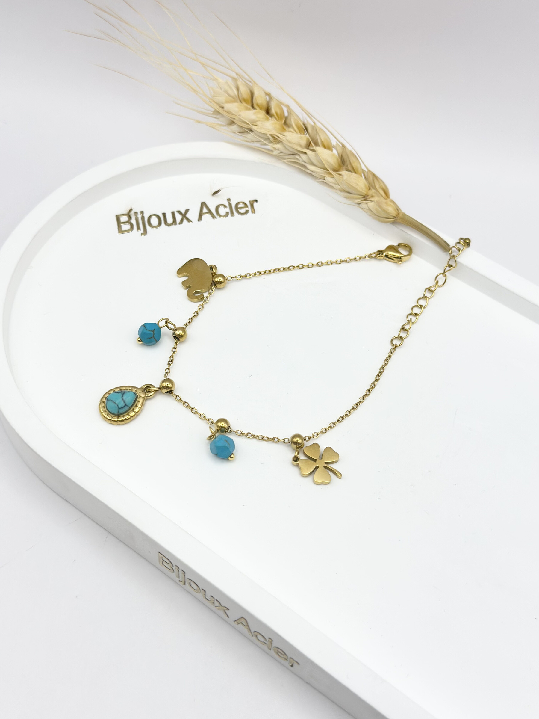 Wholesaler Ceramik - Stainless steel charms bracelet 17 cm + 3.5 cm Ralonges