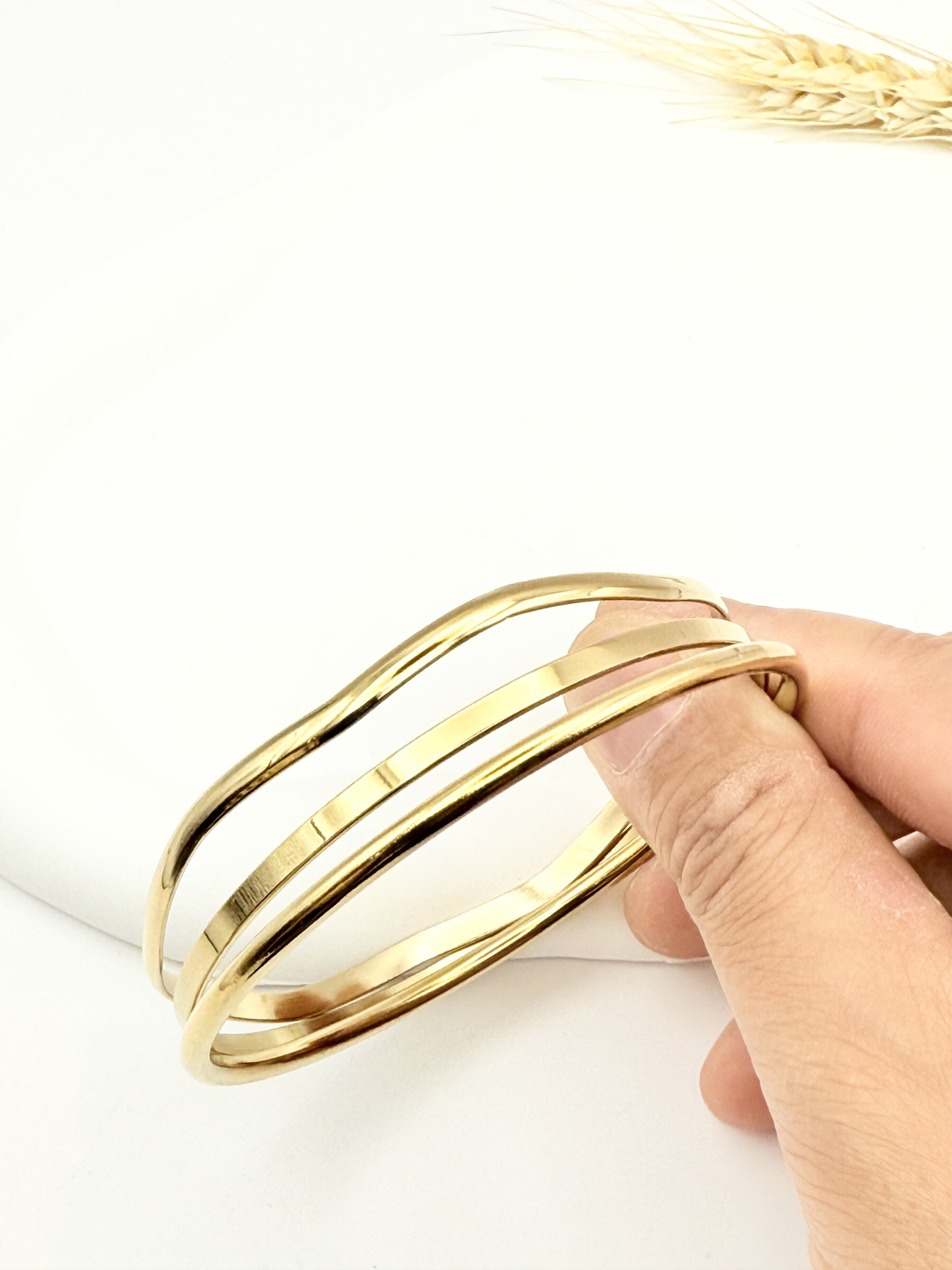 Wholesaler Ceramik - Set of 3 bangle bracelets - Stainless steel
