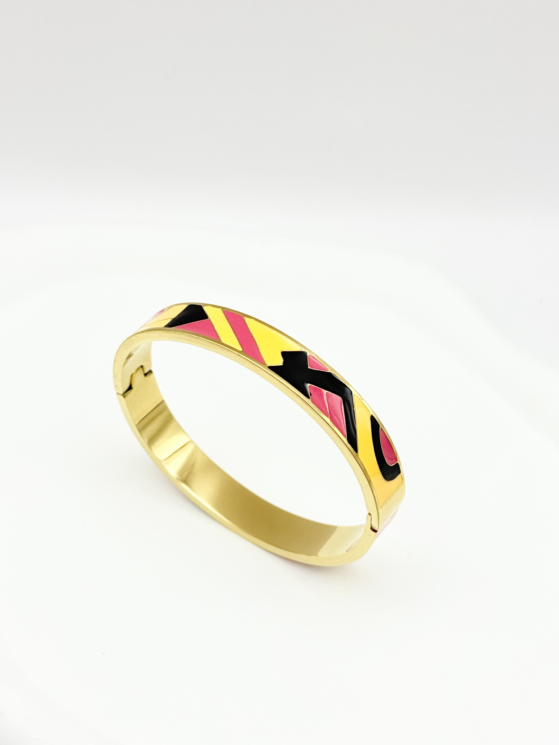 Wholesaler Ceramik - Enamel Hinged Bangle Stainless Steel width 10MM