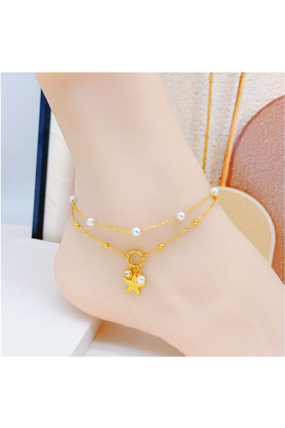 Wholesaler Ceramik - Ankle chain with charms Stainless steel