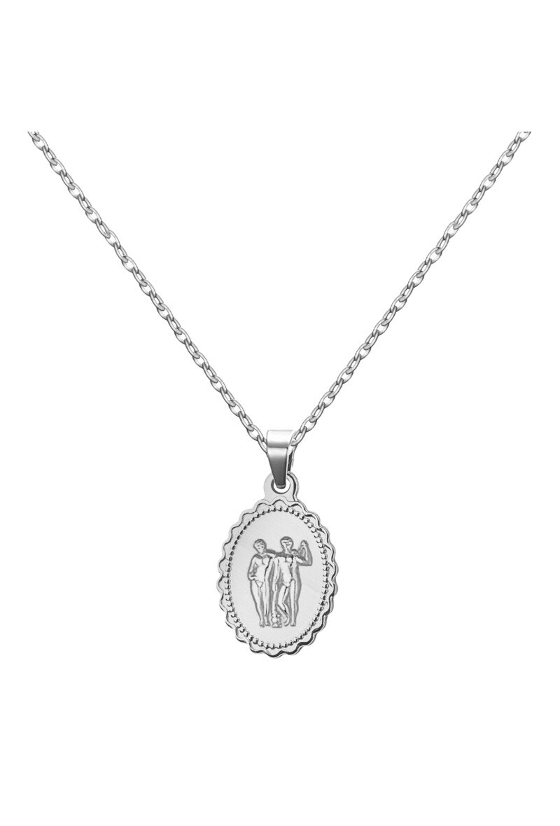 Wholesaler Ceramik - Necklace (Gemini) Stainless steel signs of the Zodiac, with a 45cm Chain + 5cm extension