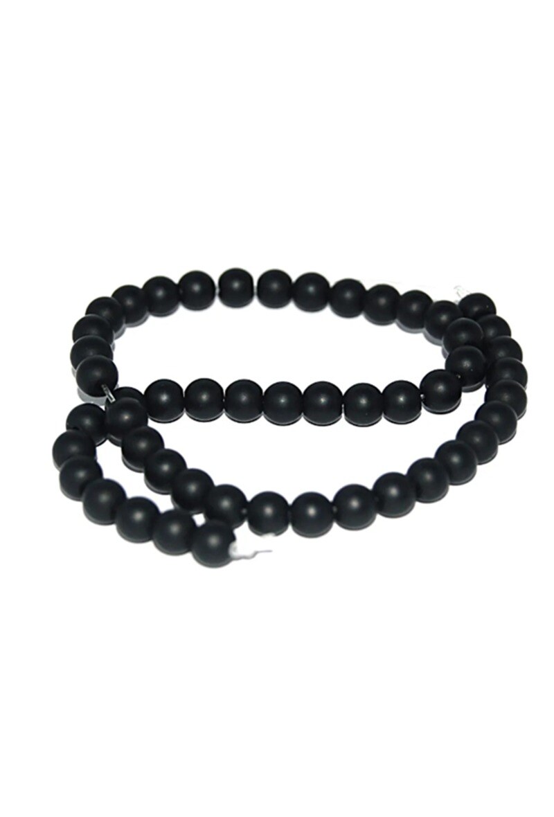 Wholesaler Ceramik - Fil pierre onyx noir mat 8mm de diametre
