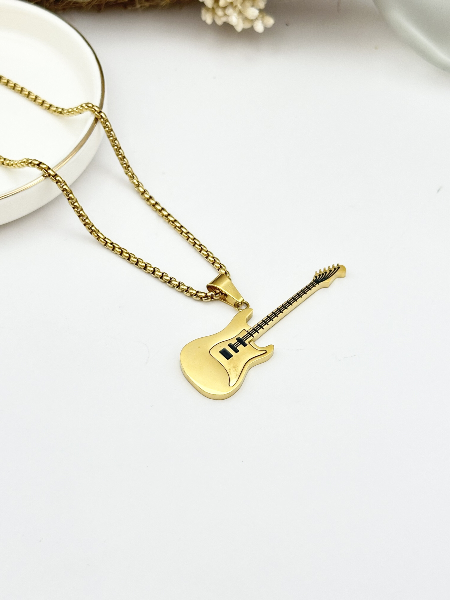 Wholesaler Ceramik - Guitar Stainless Steel Pendant Necklace