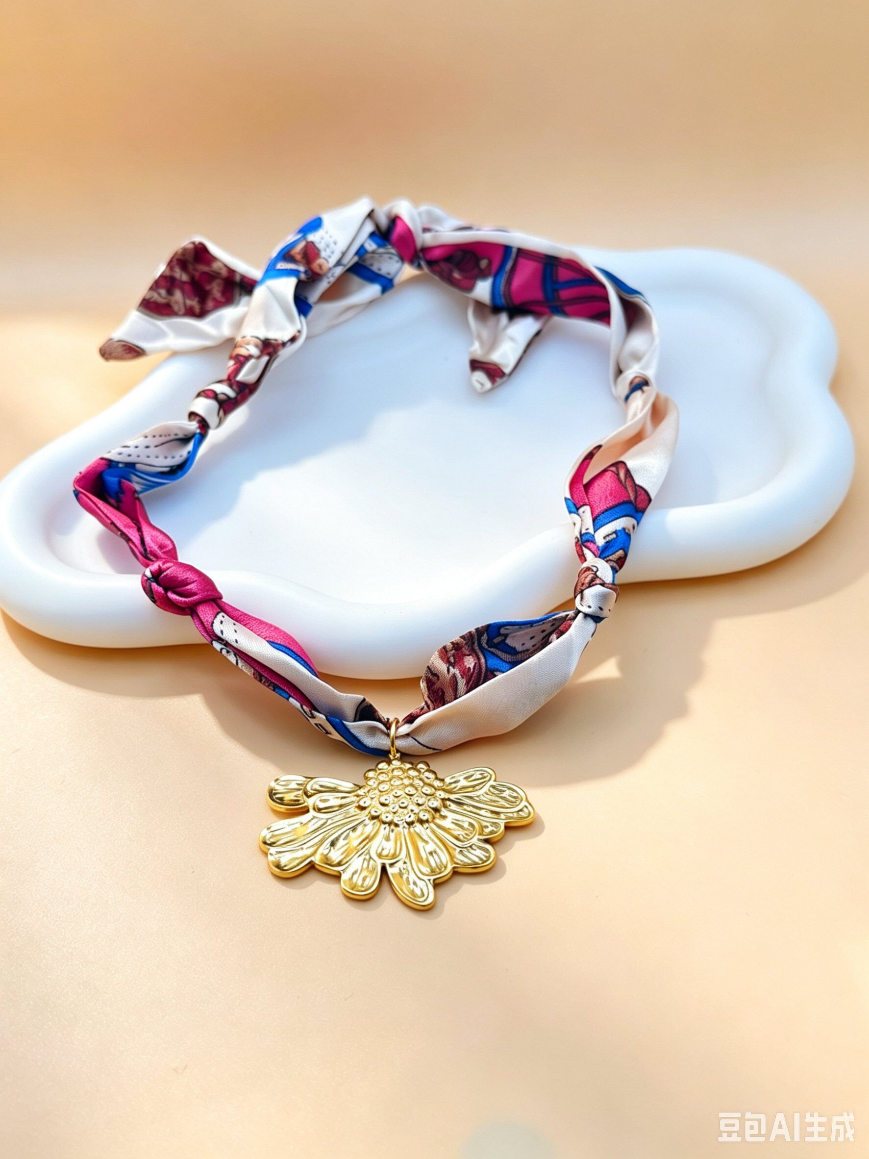 Wholesaler Ceramik - Golden Petal Women's Necklace & Bohemian Scarf – Adjustable Length 40-55 cm