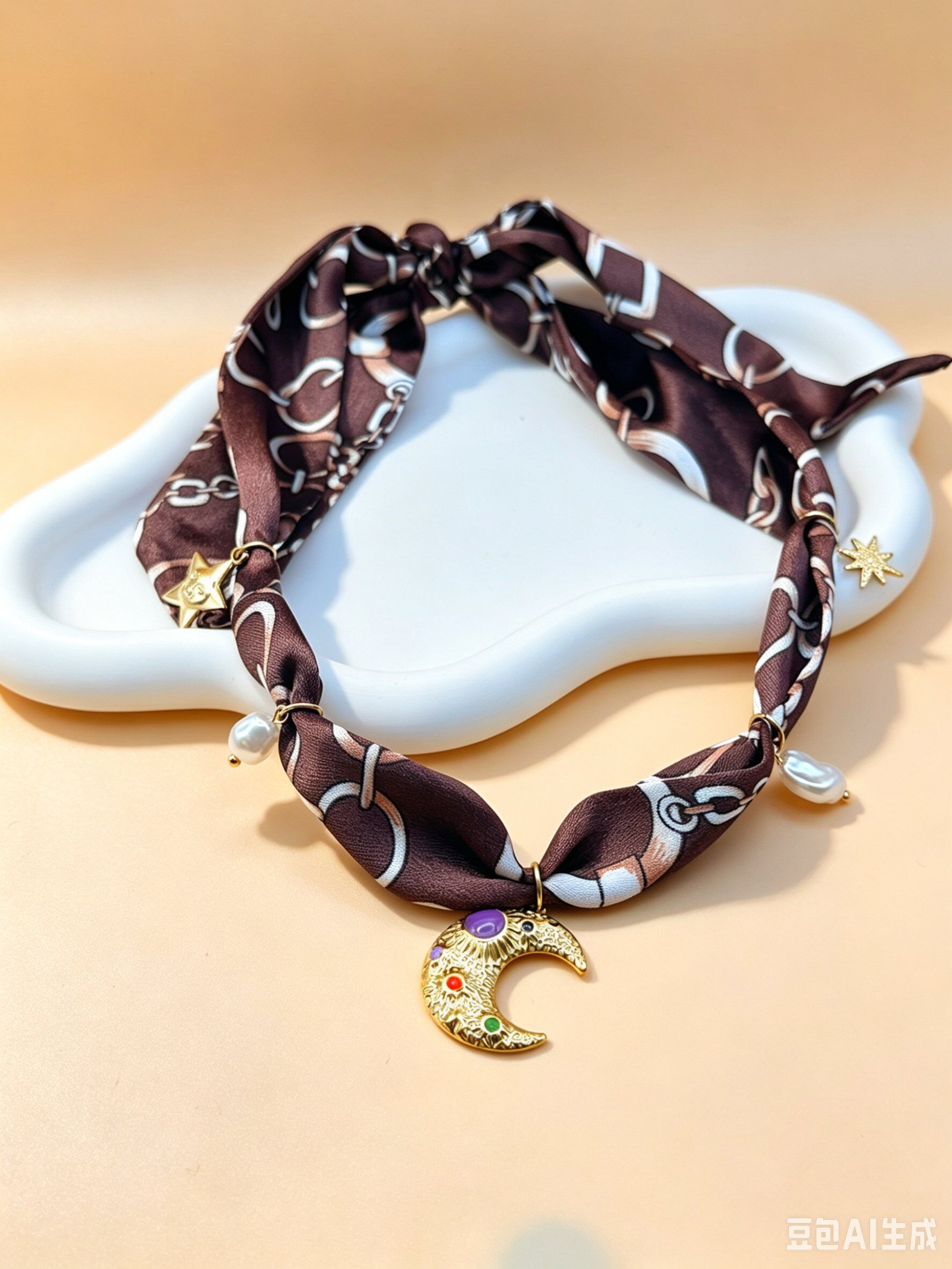 Wholesaler Ceramik - Cosmic Moon Women's Necklace – Adjustable Length (40 to 55 cm)