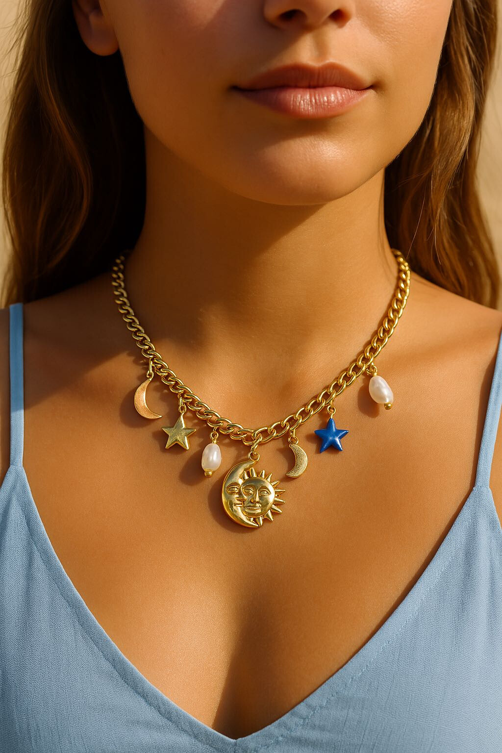 Wholesaler Ceramik - Necklace with stainless steel charms theme