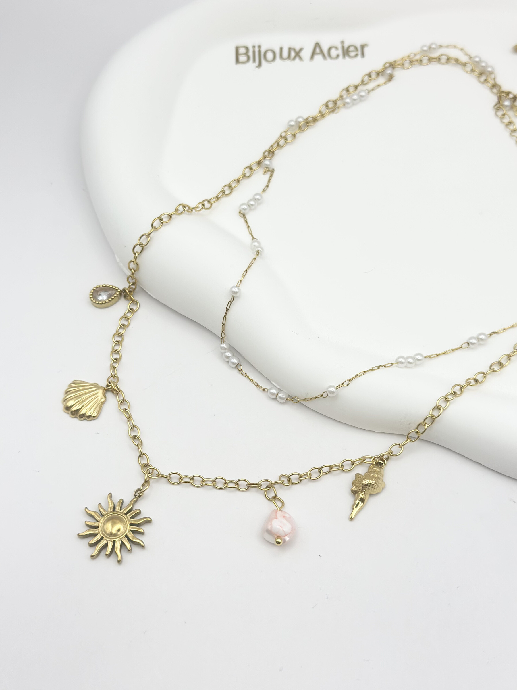 Wholesaler Ceramik - Necklace with stainless steel charms theme