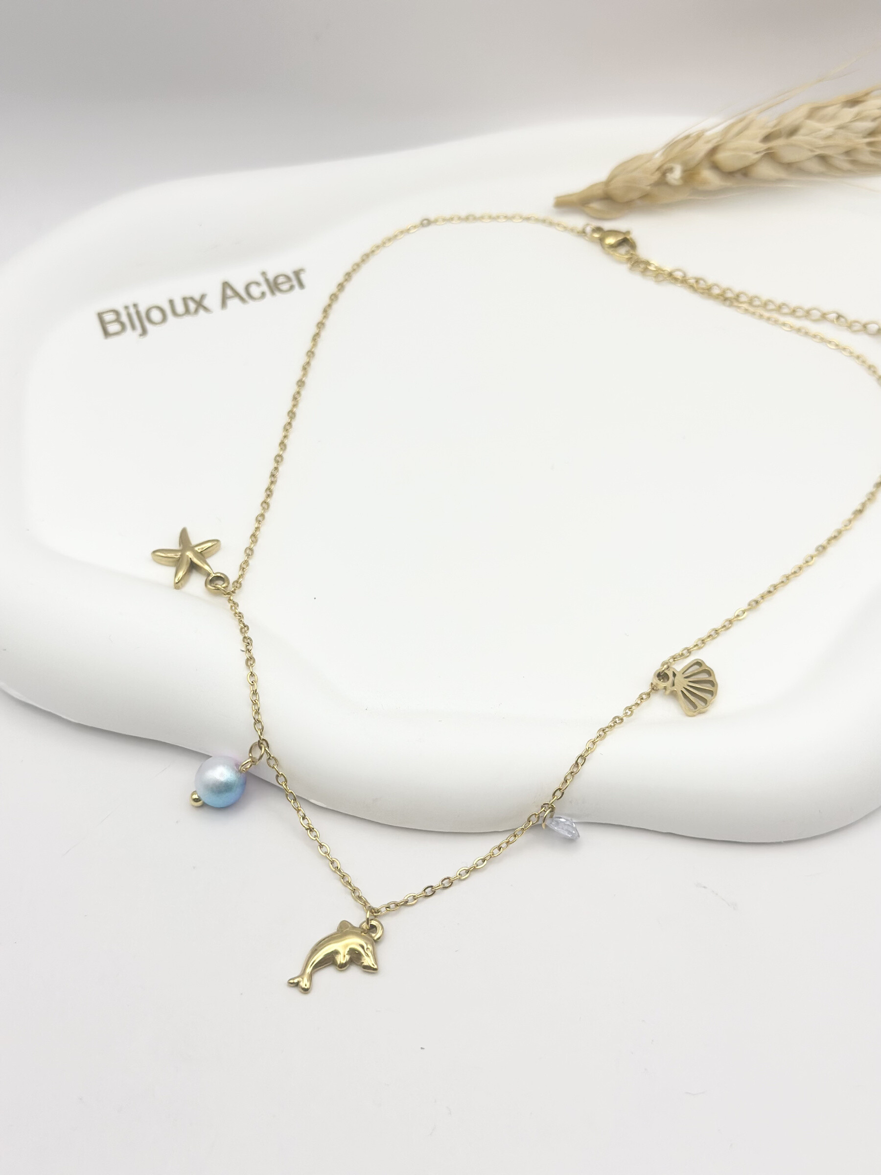 Wholesaler Ceramik - Necklace with stainless steel charms theme