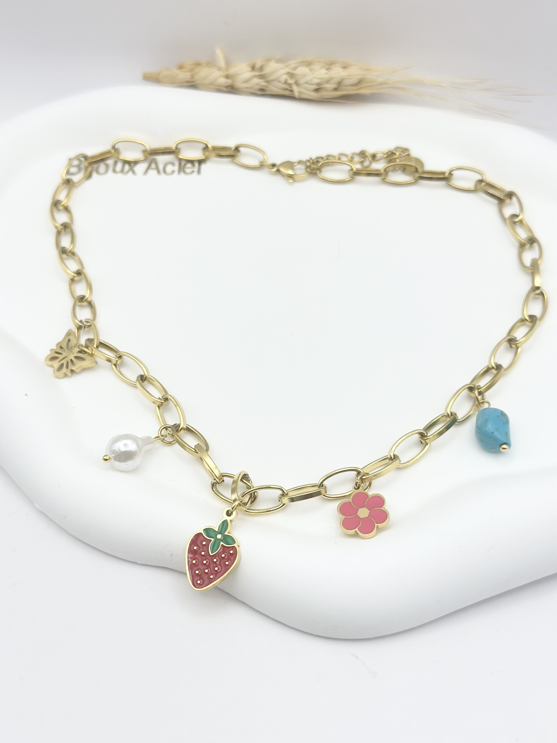 Wholesaler Ceramik - Necklace with stainless steel charms theme