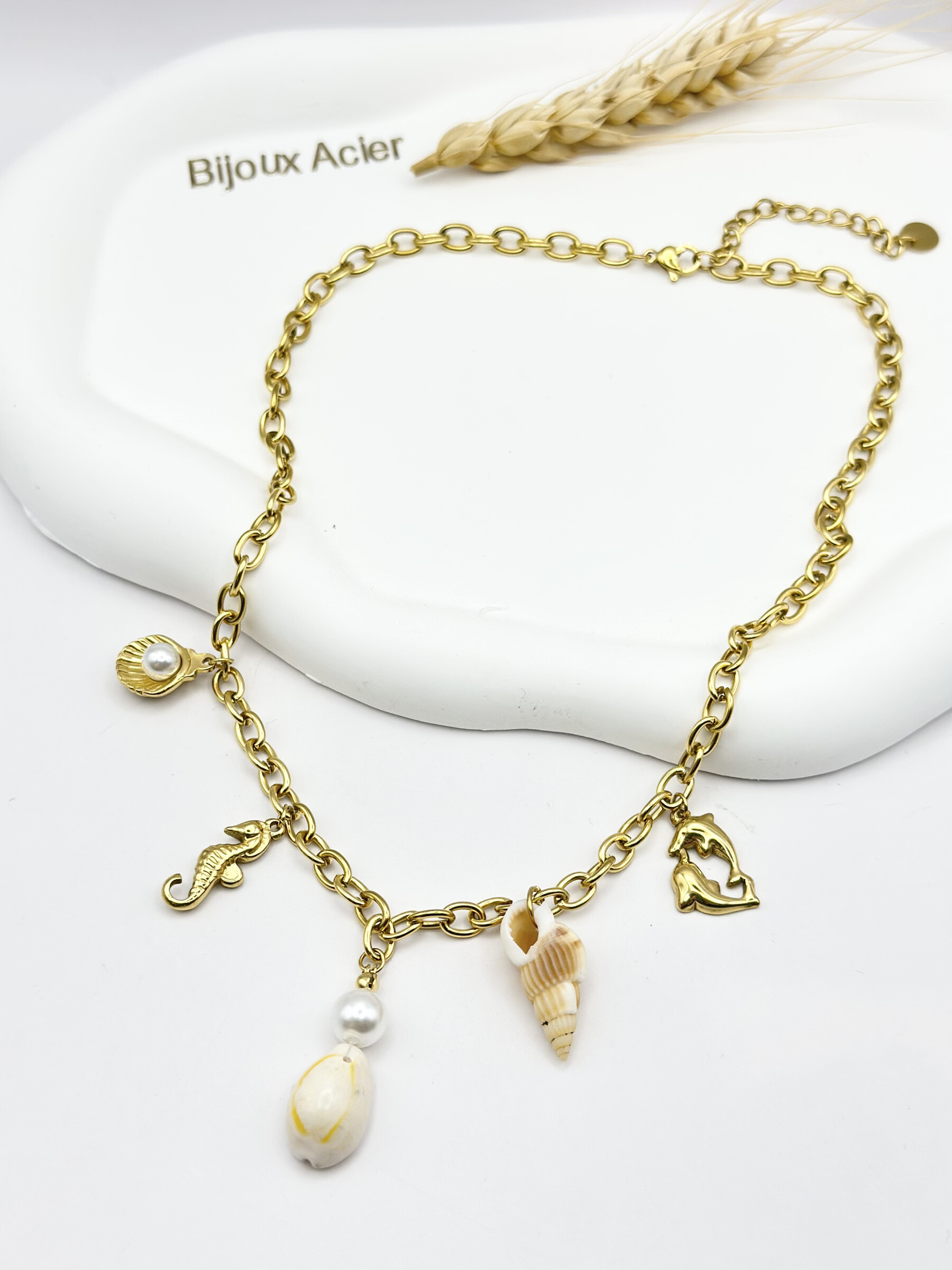 Wholesaler Ceramik - Necklace with stainless steel charms theme