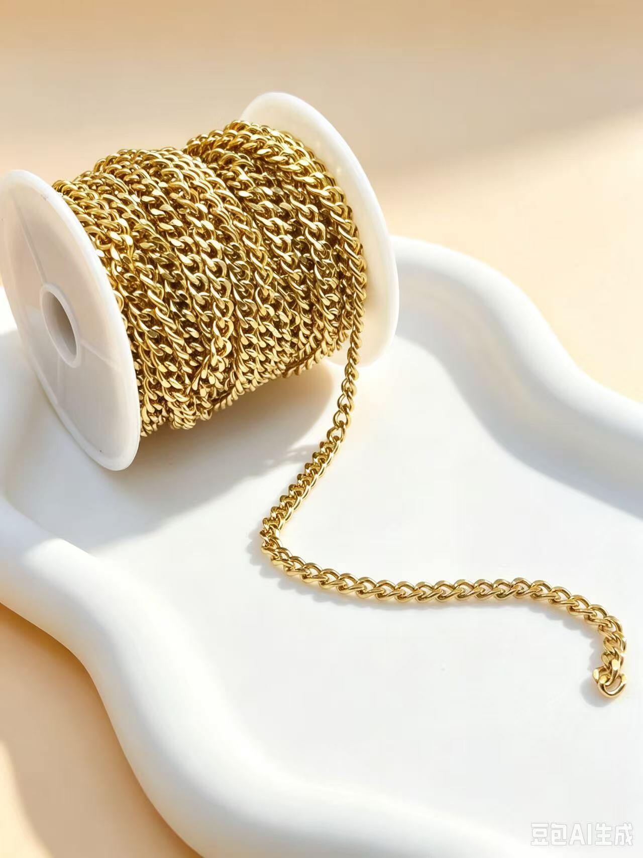 Grossista Ceramik - Catena Maglia Gourmette in Acciaio Inossidabile – 5 mm x 10 m – Oro & Argento