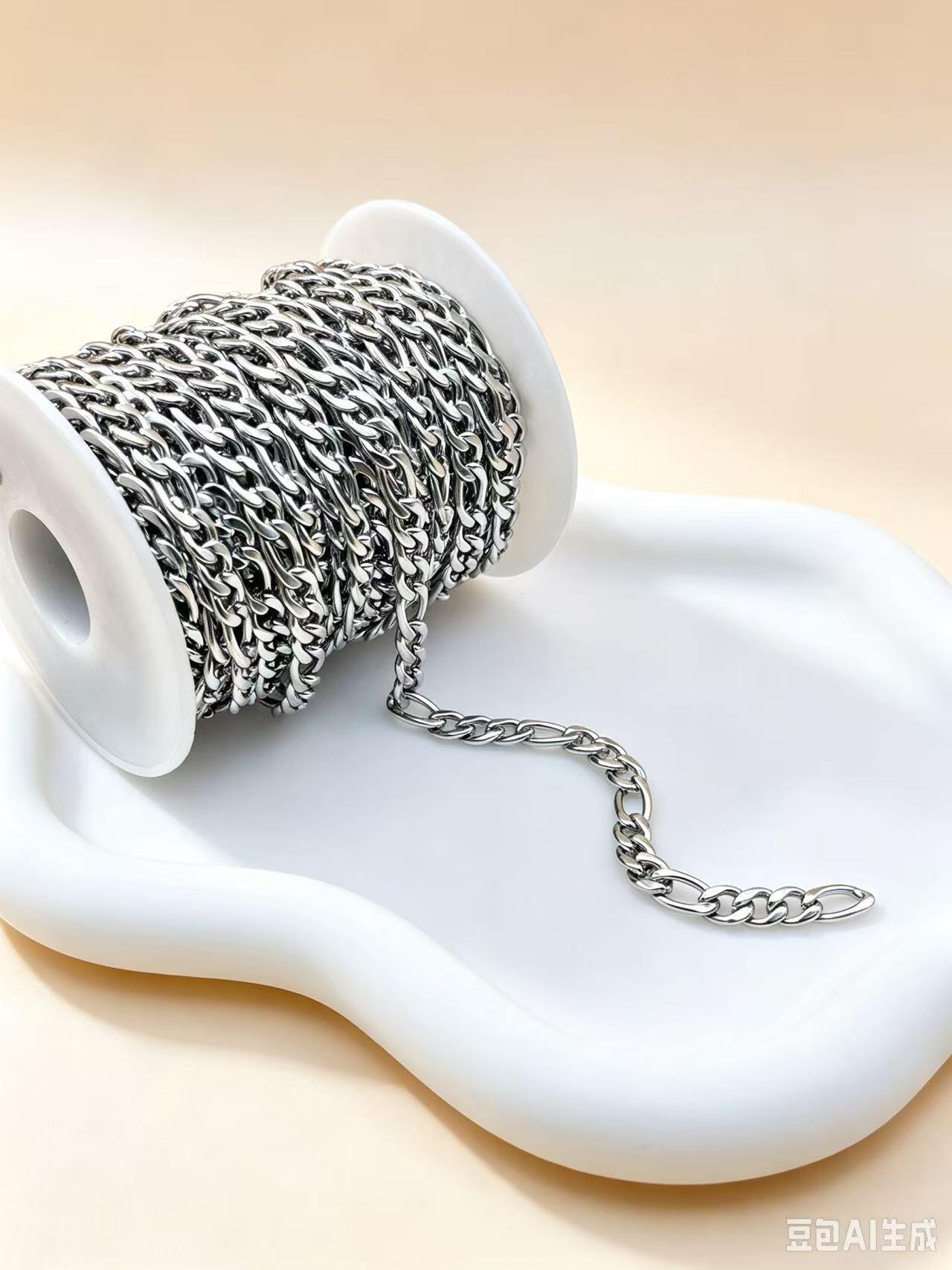 Wholesaler Ceramik - Silver Stainless Steel Figaro Chain – 6 mm x 10 m