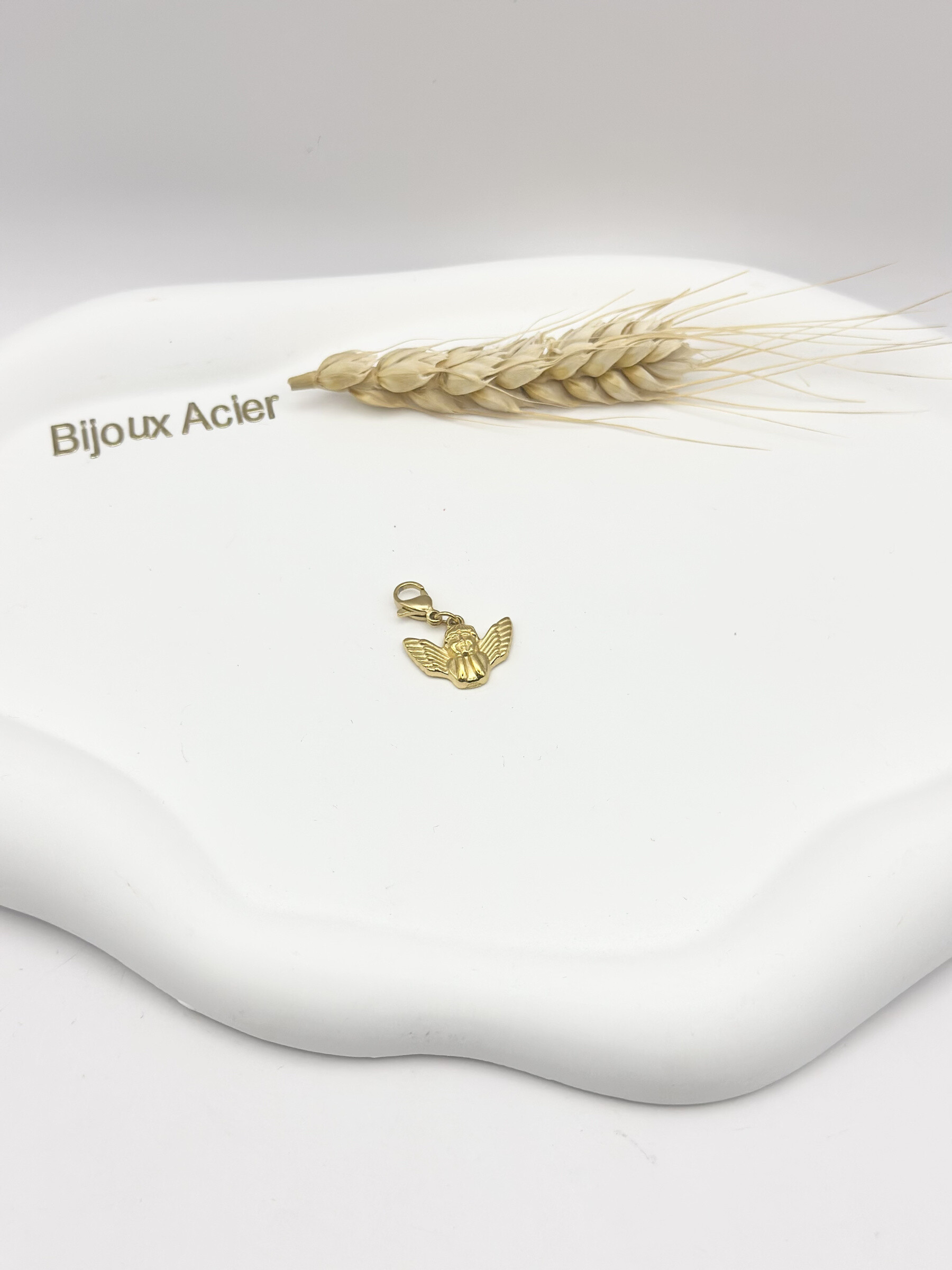 Grossiste Ceramik - Charm Pendentif Ange – Acier Inoxydable Doré