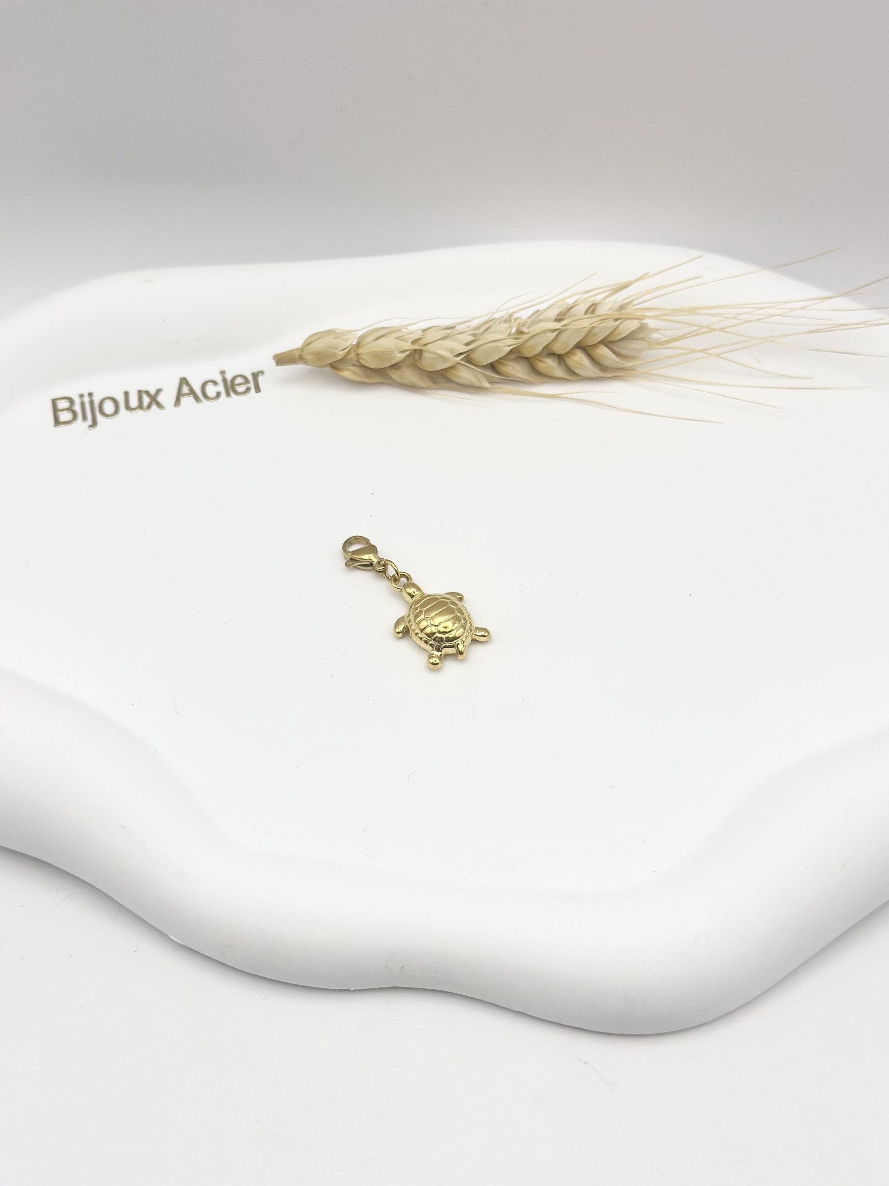 Grossiste Ceramik - Charm Pendentif Tortue – Acier Inoxydable Doré