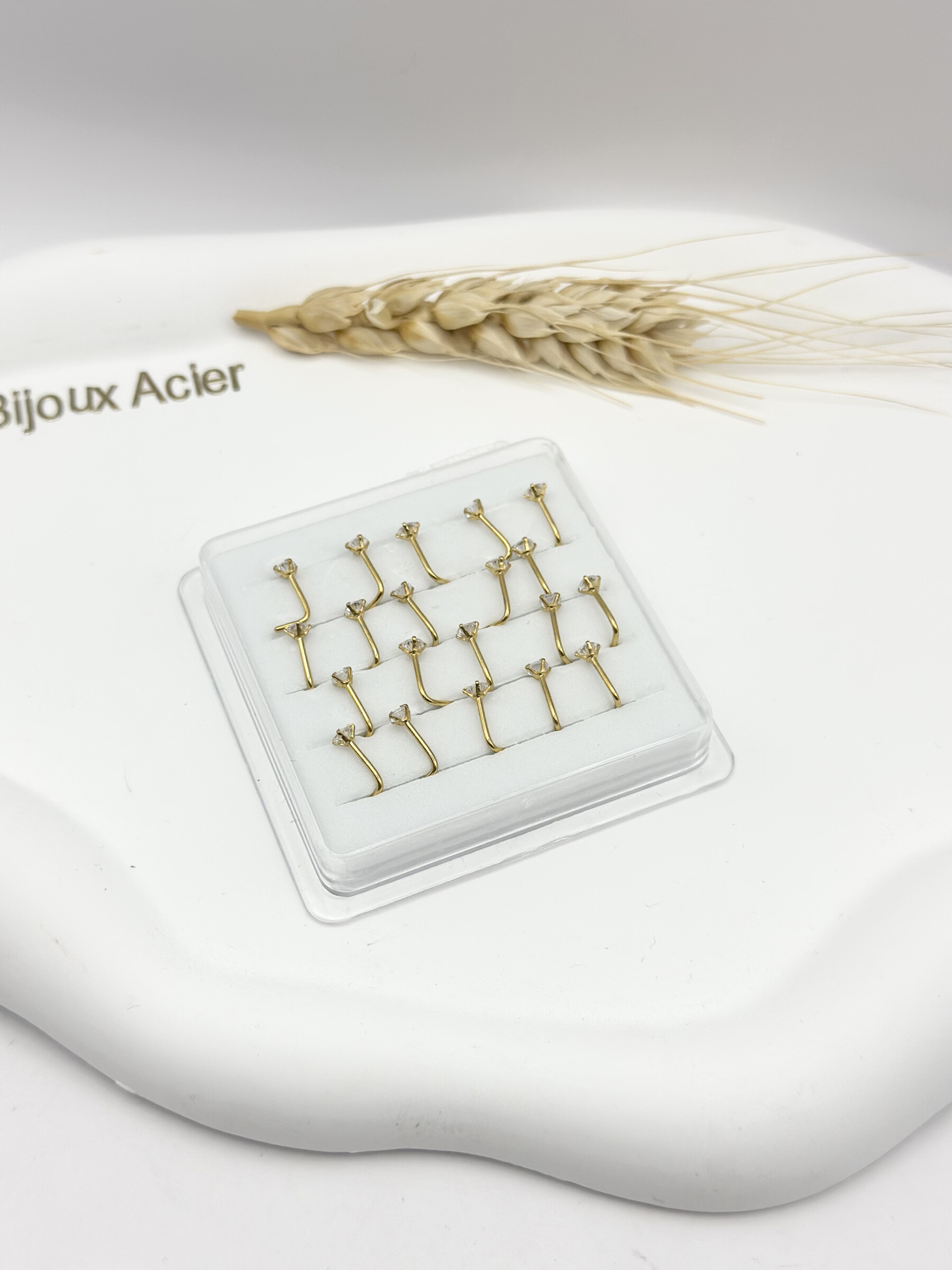 Grossiste Ceramik - Lot de 20 piercings en acier inoxydable