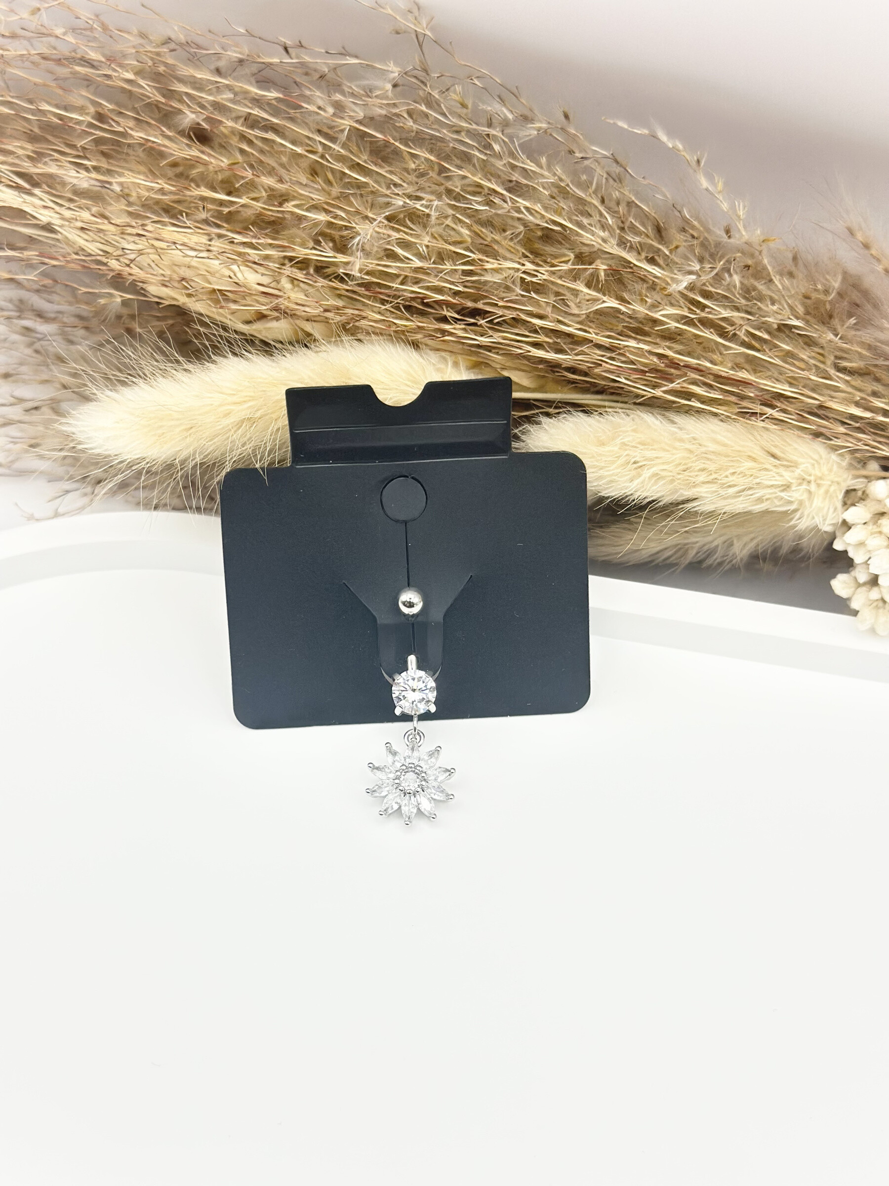 Großhändler Ceramik - Bauchnabelpiercing aus Edelstahl mit Zirkonium-Strasssteinen