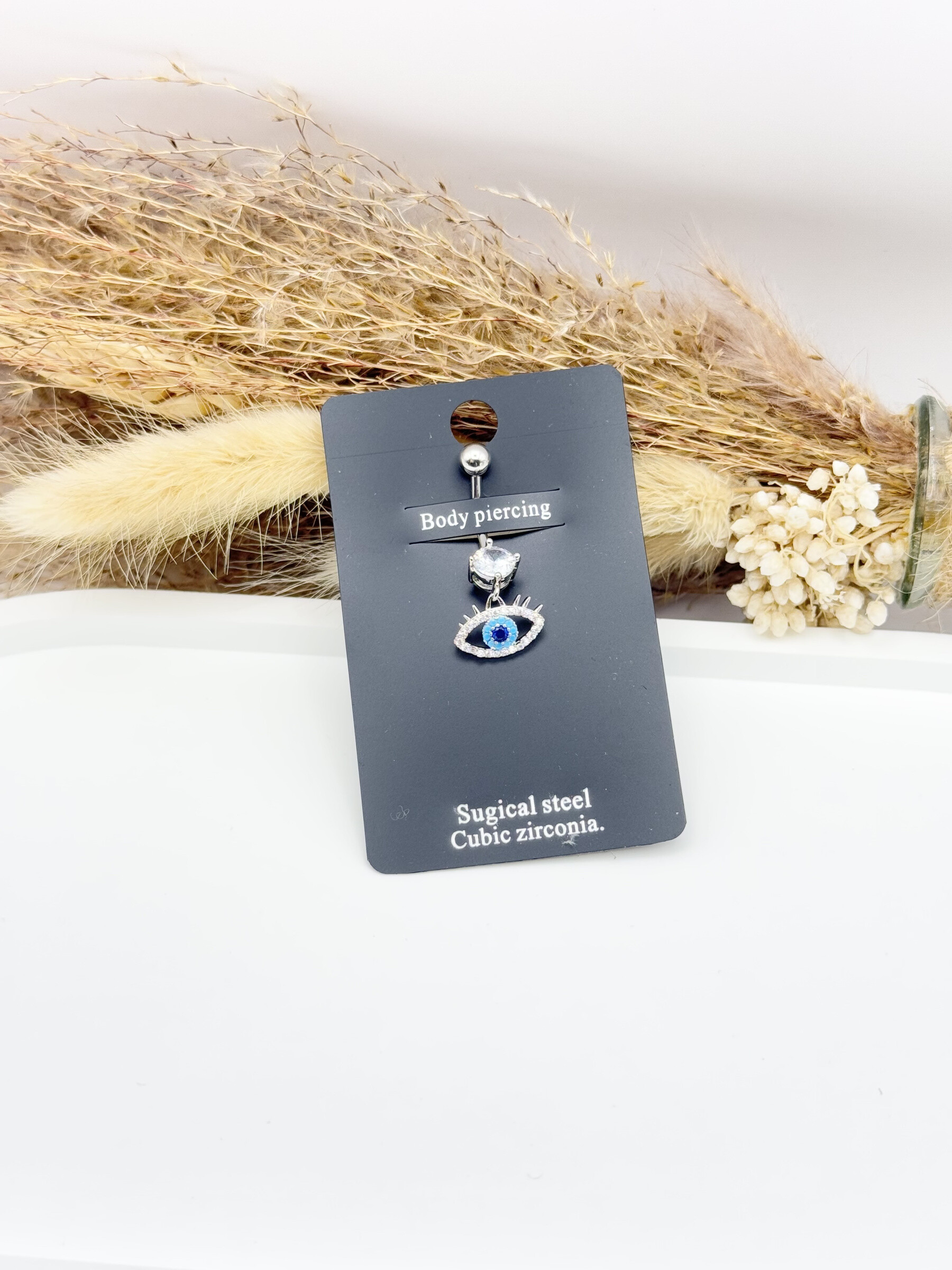 Großhändler Ceramik - Bauchnabelpiercing aus Edelstahl mit Zirkonium-Strasssteinen