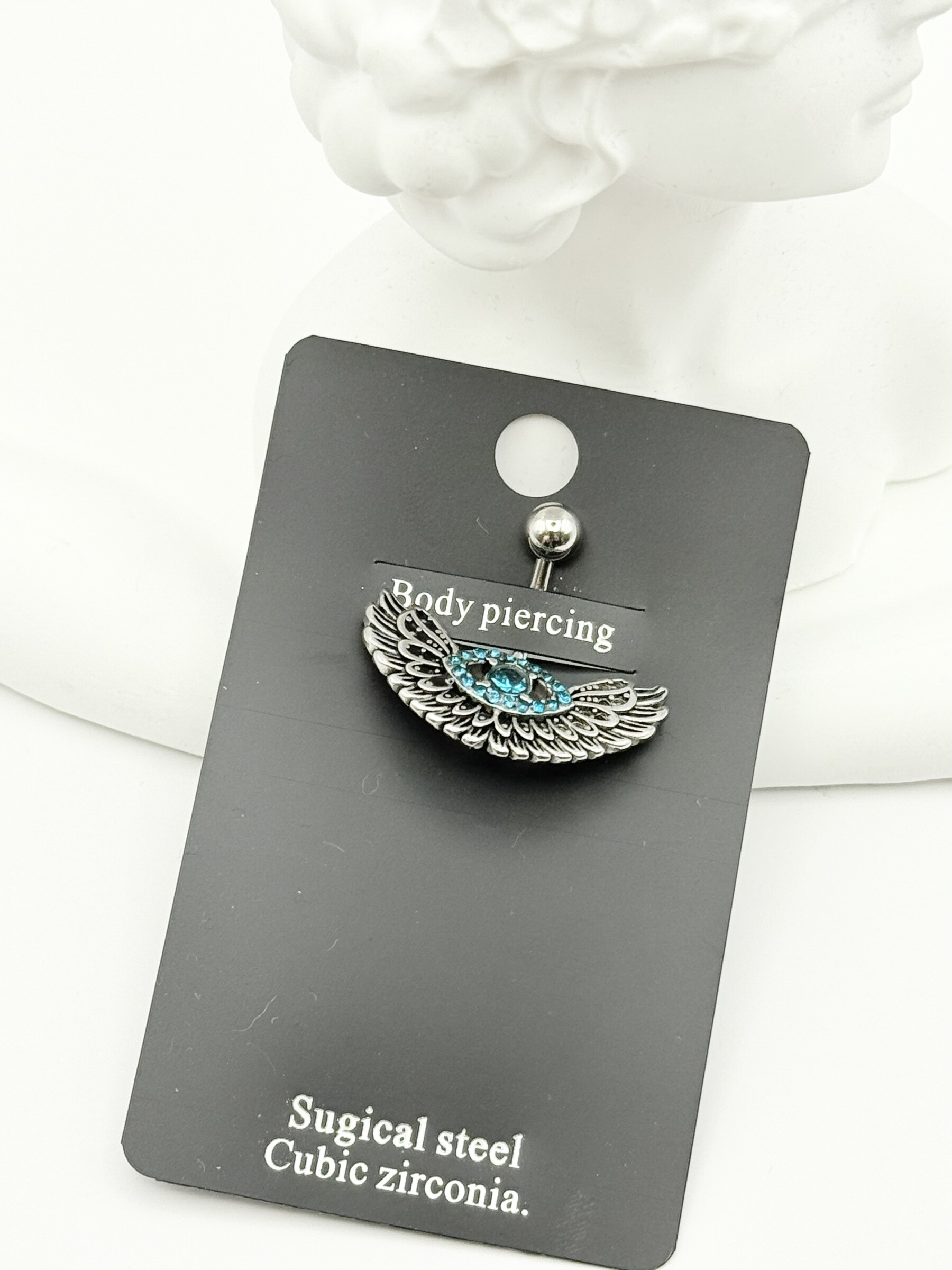 Wholesaler Ceramik - Belly button piercing - Wings & blue zircons
