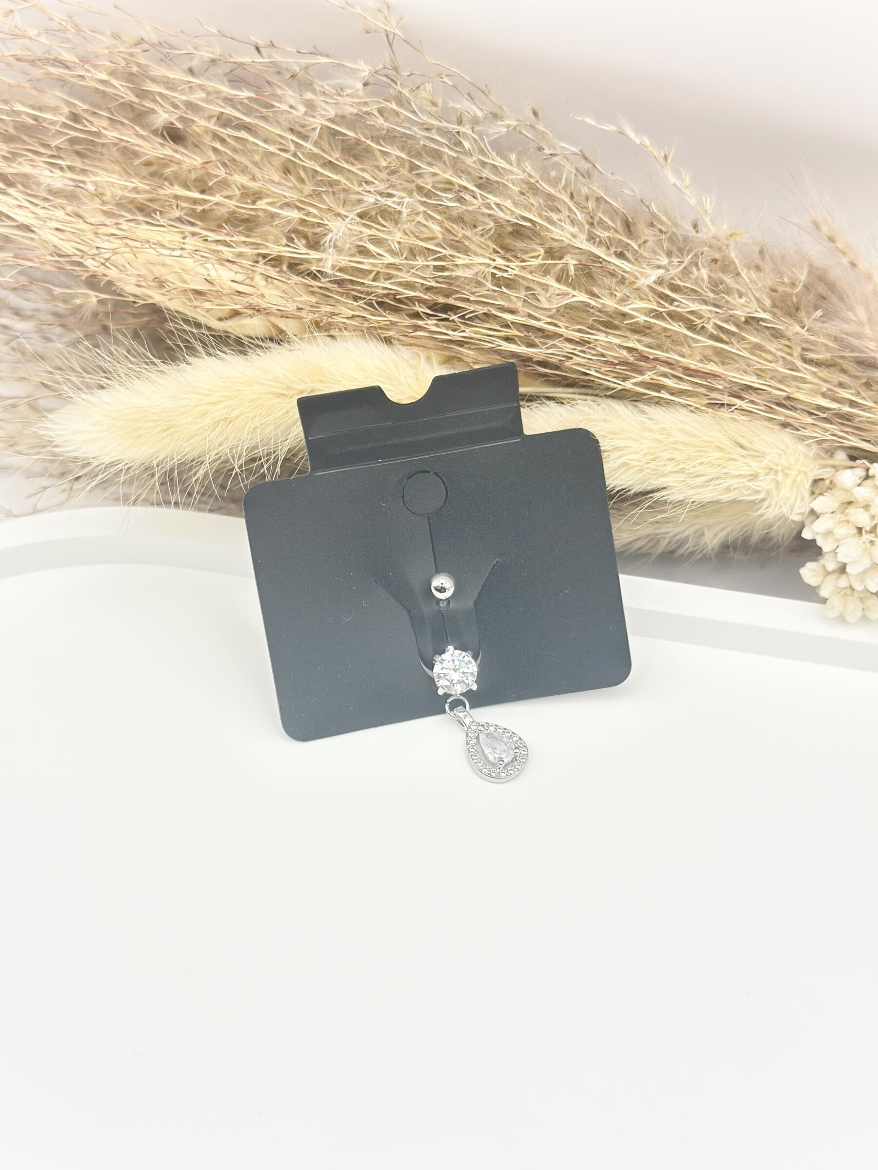 Grossiste Ceramik - Piercing pour nombril en acier inoxydable strass zirconium