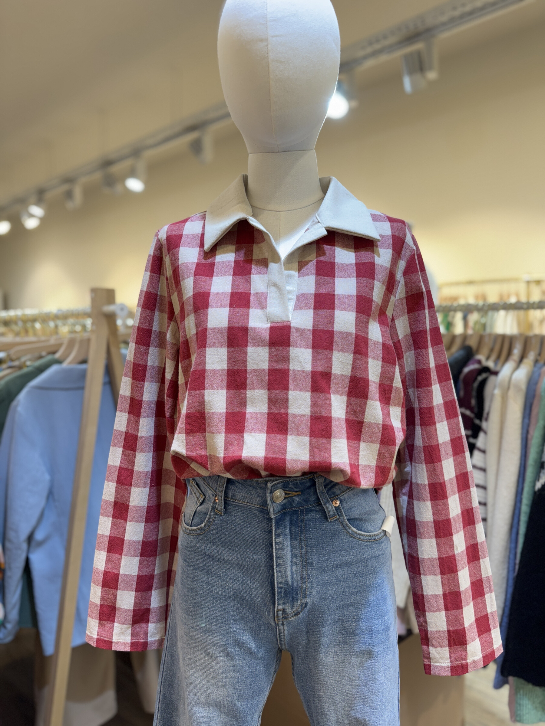 Wholesaler Cerise Blue - Vichy blouse