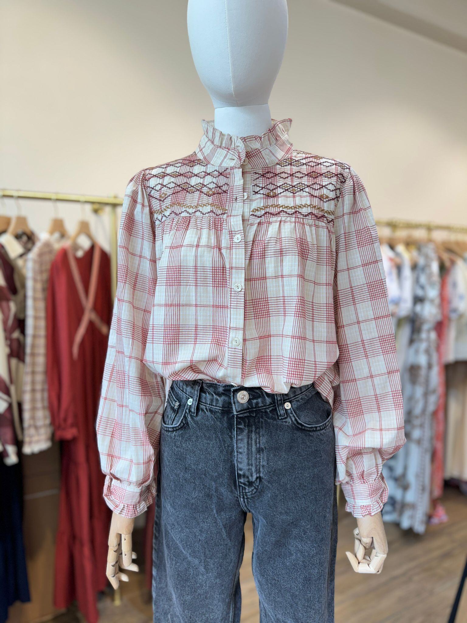 Mayorista Cerise Blue - BLUSA DE ALGODÓN A CUADROS