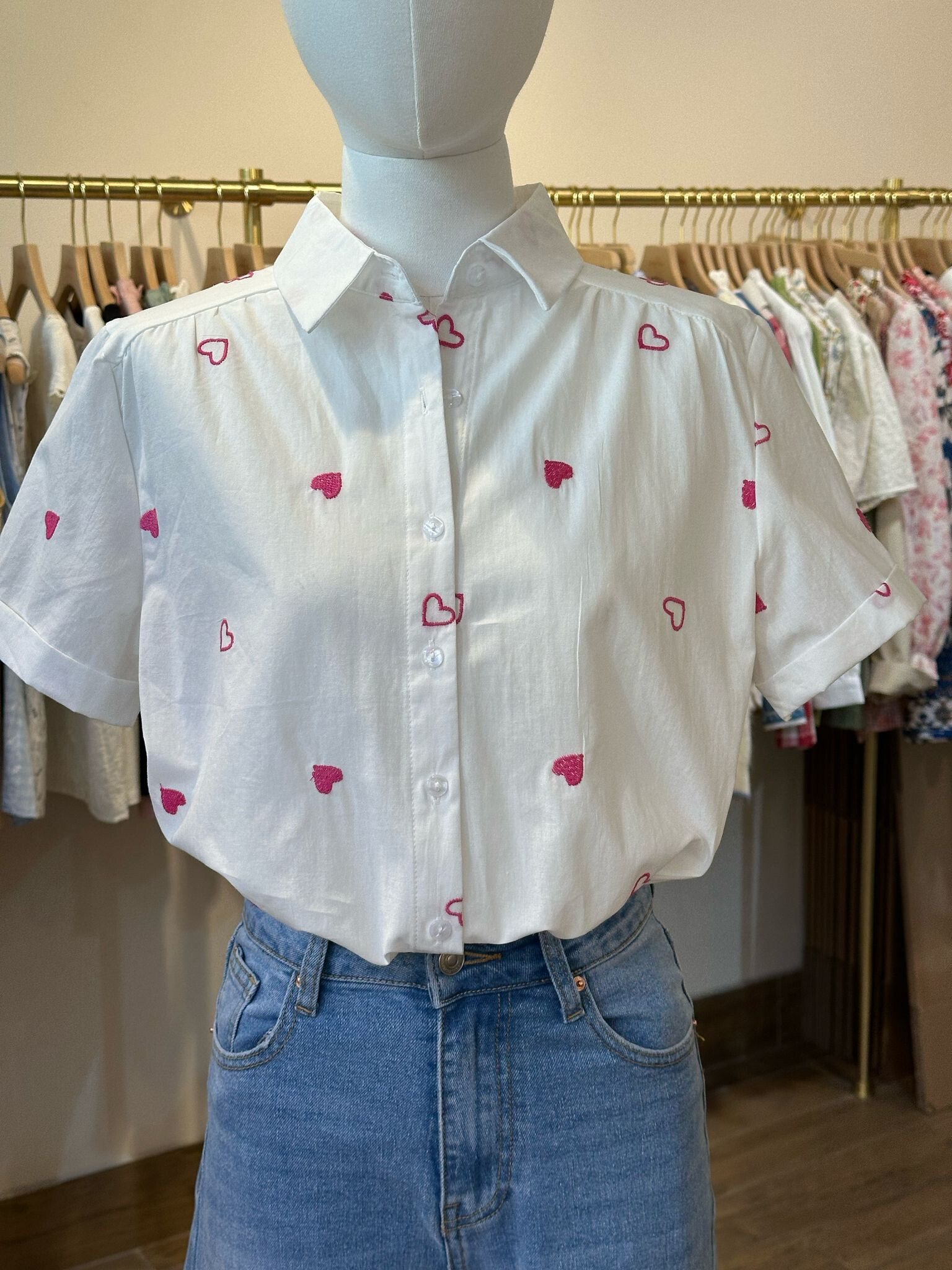 Heart embroidered blouse