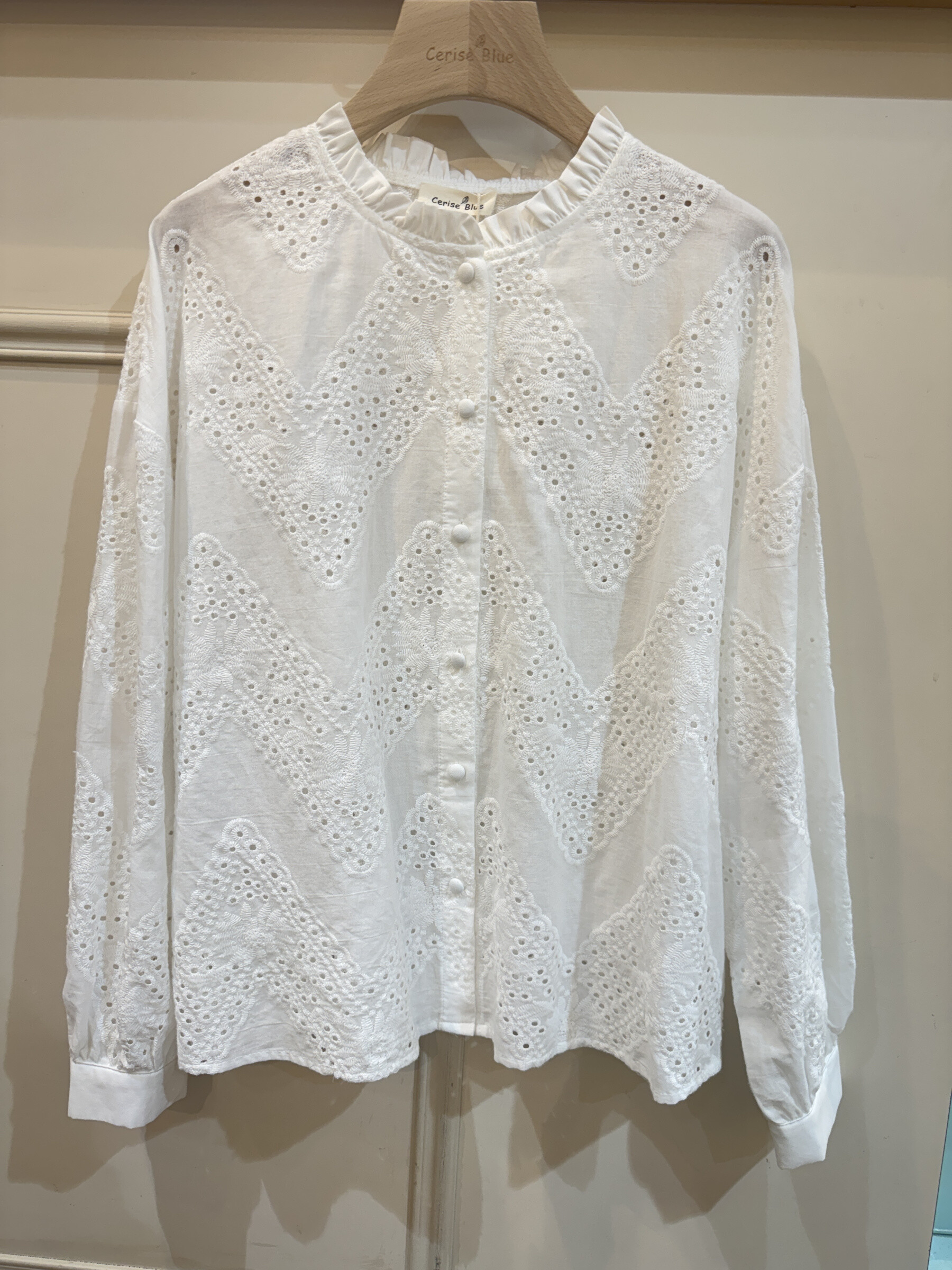 Wholesaler Cerise Blue - English embroidery blouse