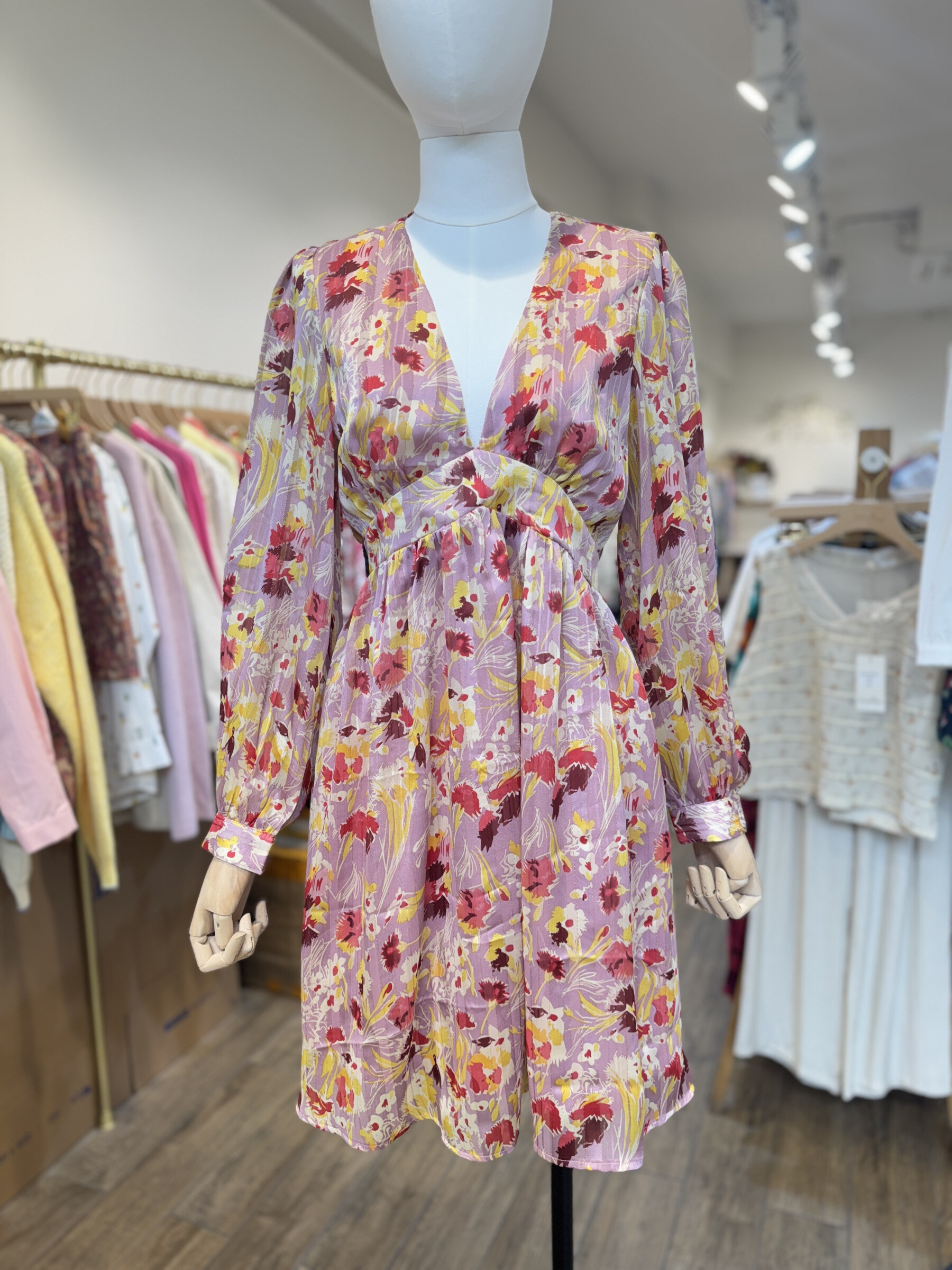 Wholesaler Cerise Blue - Elastic print dress