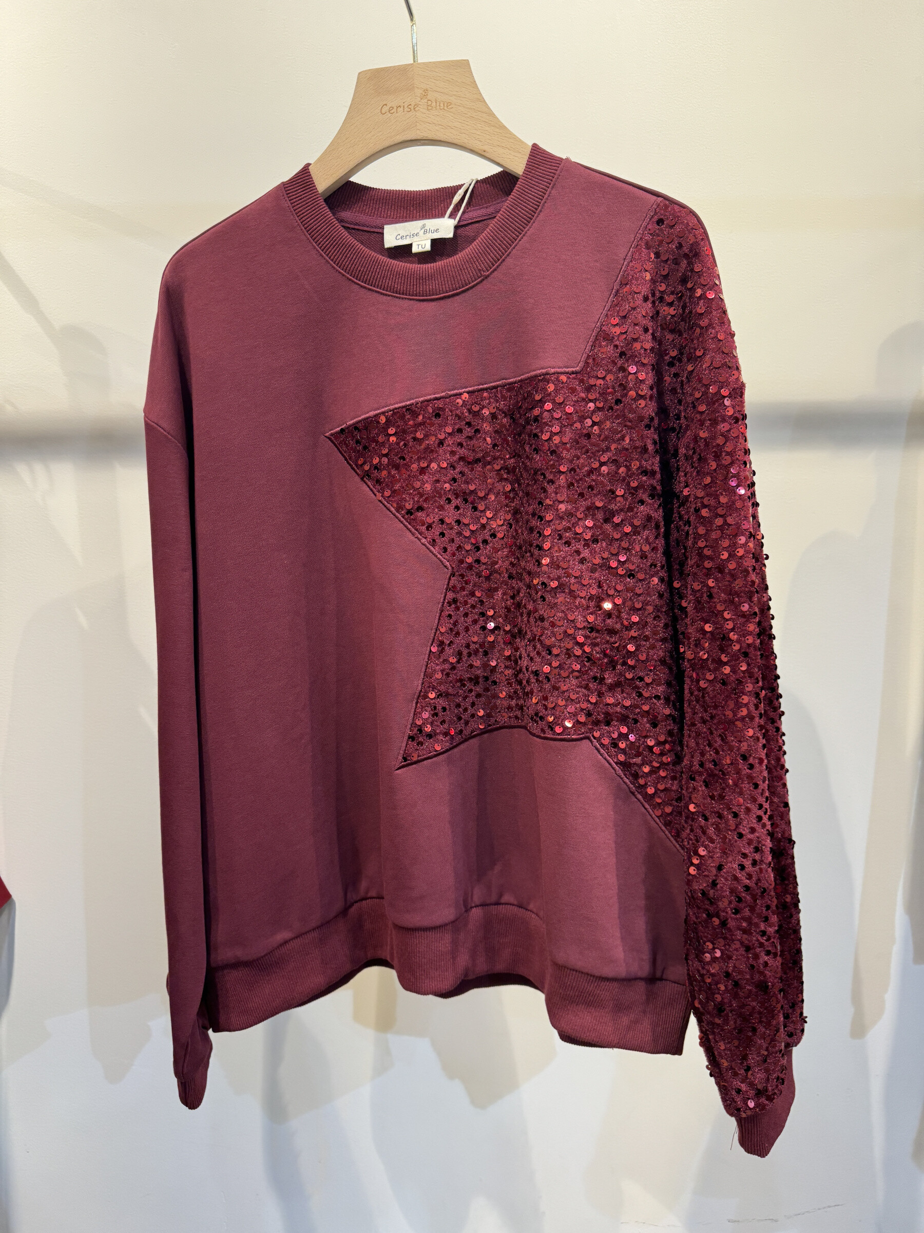 Wholesaler Cerise Blue - SEQUIN SWEATSHIRT