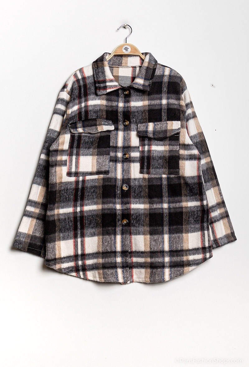 Grossiste Chana Mod - Surchemise court à carreaux