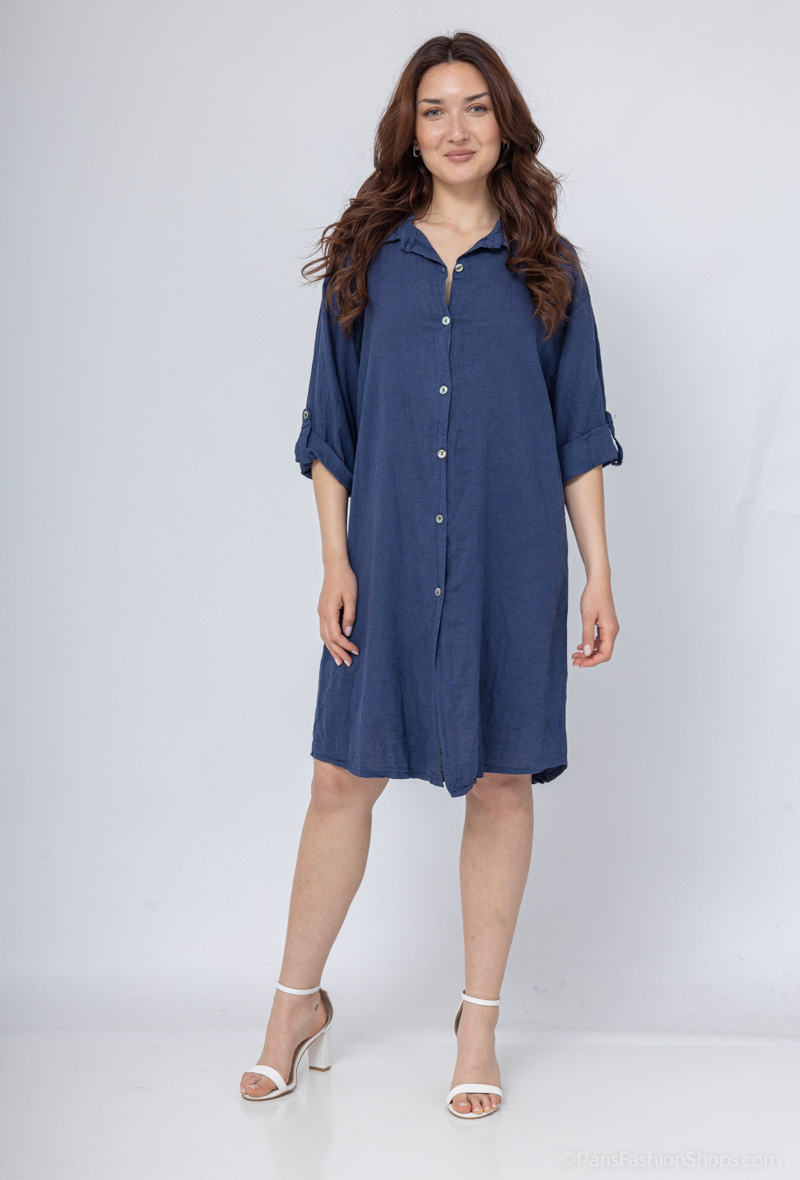 Grossiste Chana Mod - Chemise uni en lin