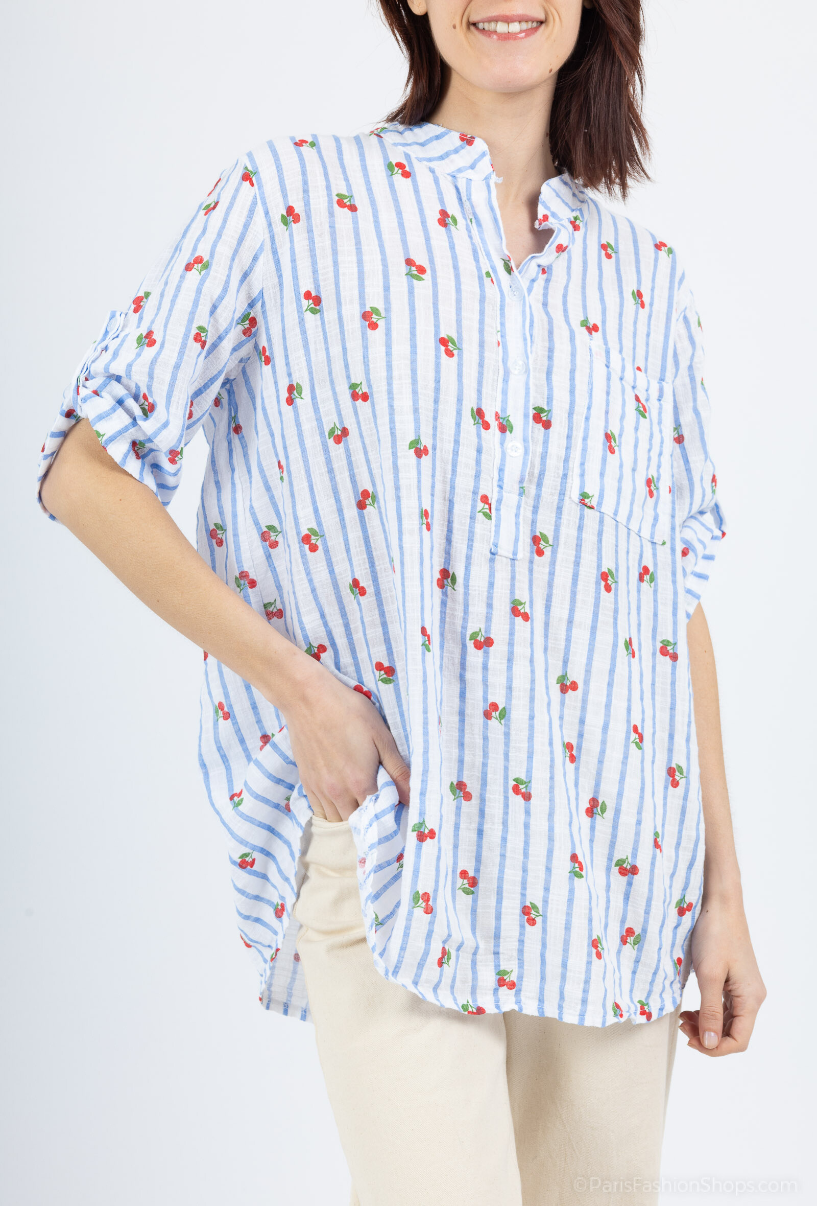 Wholesaler Chana Mod - Shirt printed with a pocket at the front