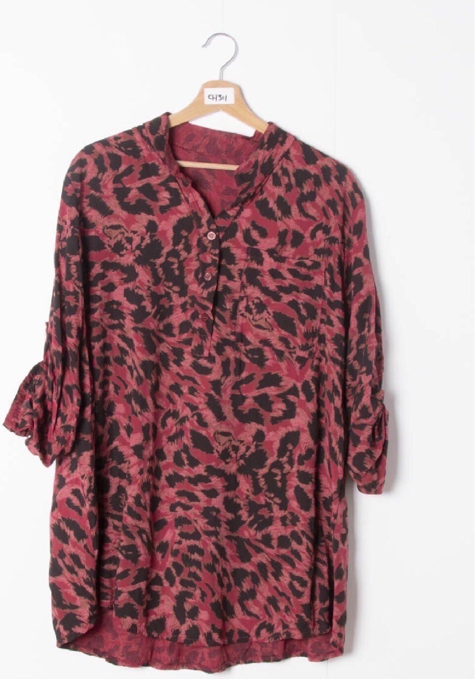 Wholesaler Chana Mod - LEOPARD PRINT SHIRT LENGTH 70 BUST 60