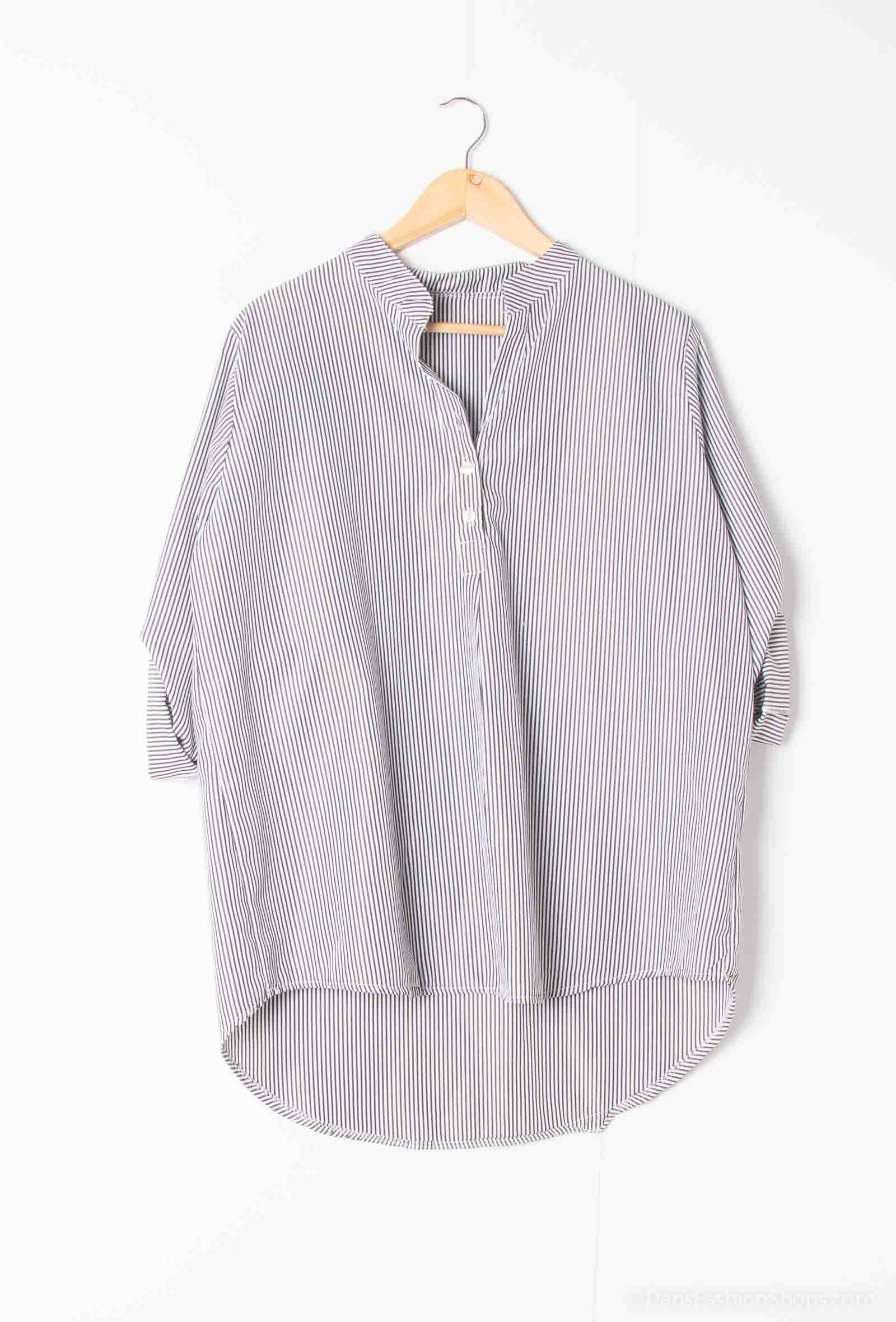 Grossiste Chana Mod - Chemise à rayure avec col mao