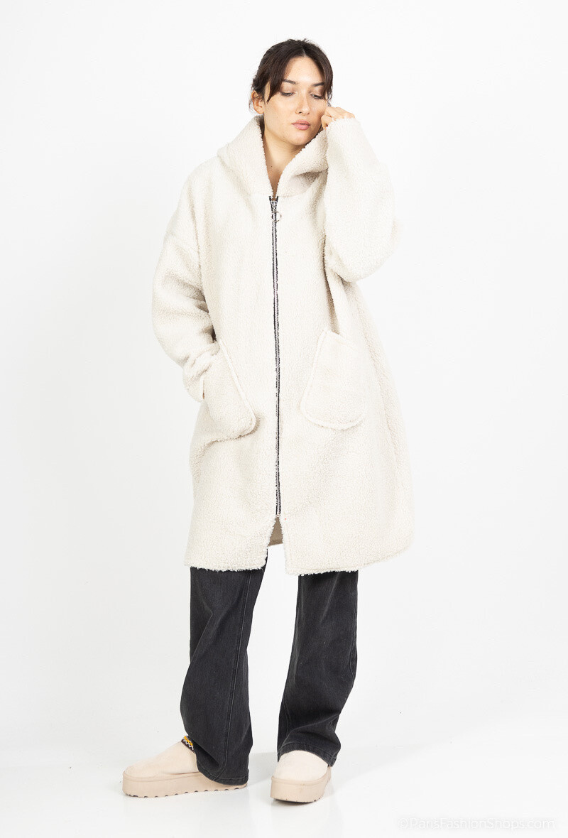 Wholesaler Chana Mod - Zippered coat with 2 front pockets and a hood