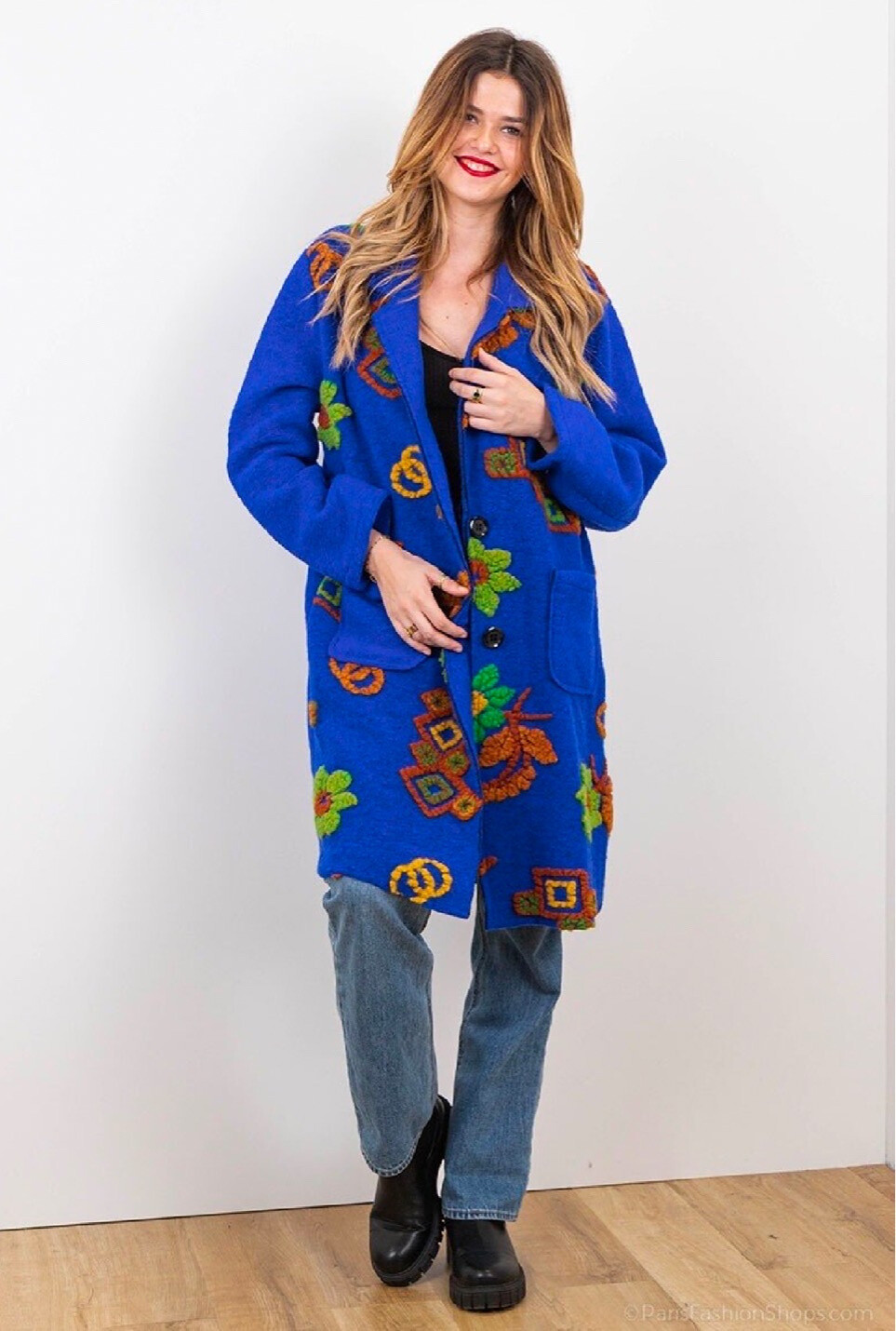 Wholesaler Chana Mod - Hooded knit coat with details