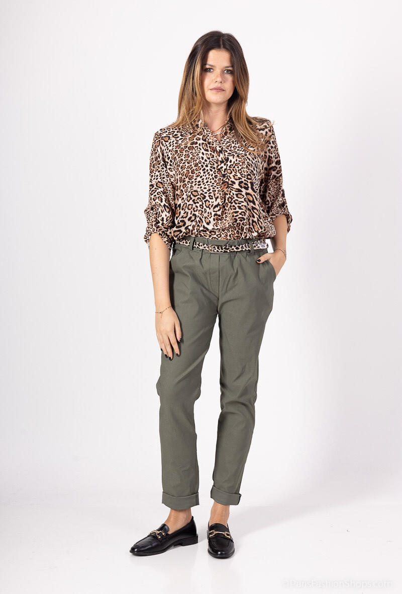 Wholesaler Chana Mod - Plain pants with belt