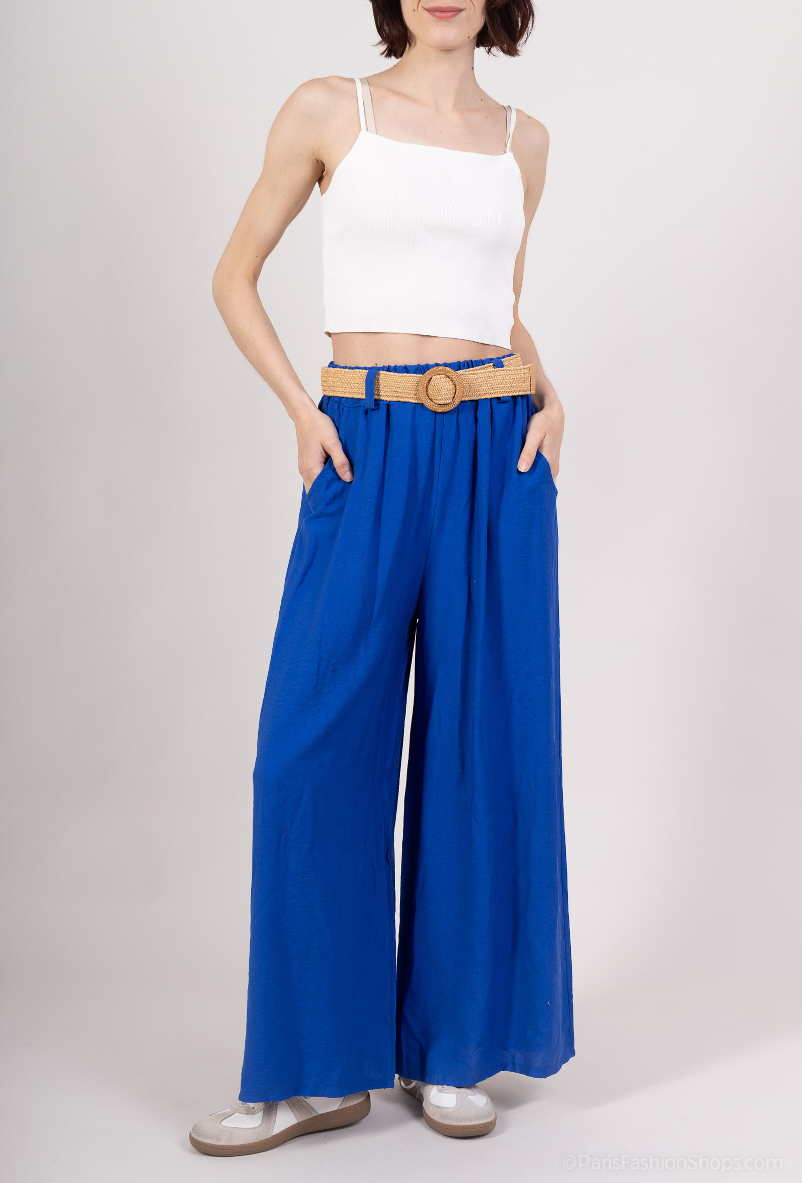 Grossista Chana Mod - Pantaloni lisci con cintura
