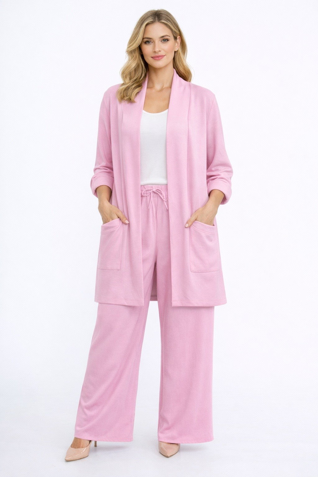Grossiste Chana Mod - PANTALON LARGE UNI AVEC FICELLE