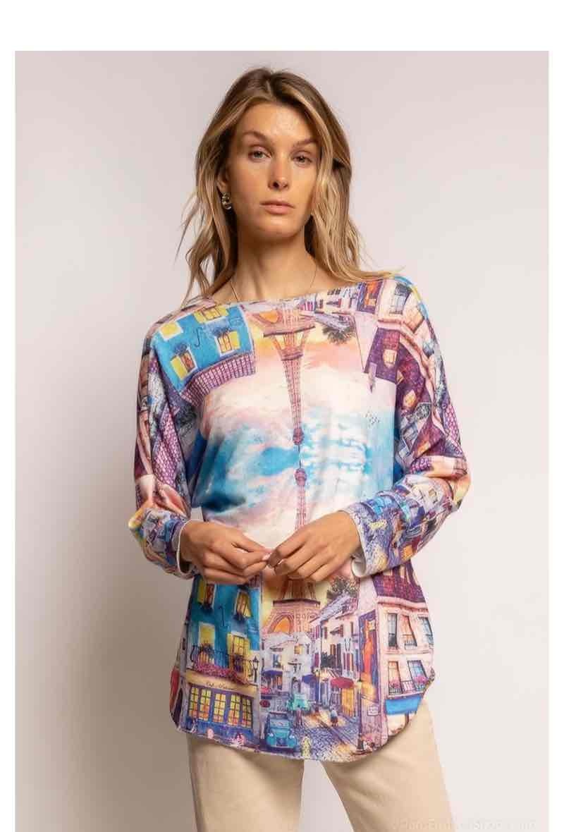 Grossiste Chana Mod - Pull fin avec imprimé