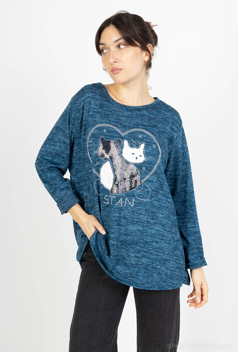 Wholesaler Chana Mod - Cat print top