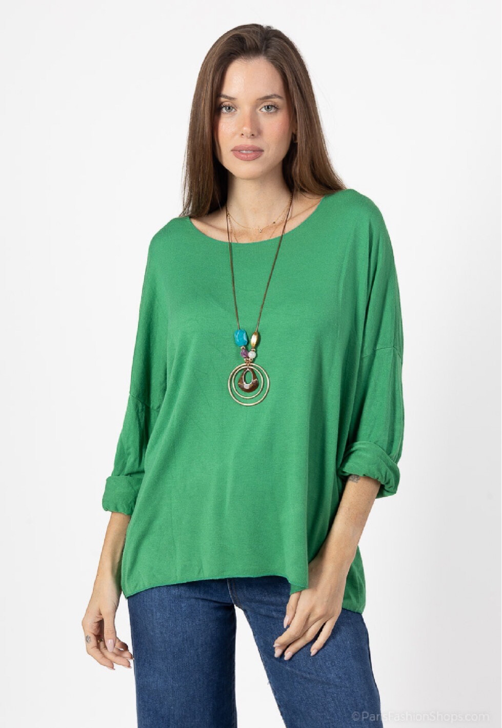 Wholesaler Chana Mod - Flowy jumper with built-in necklace