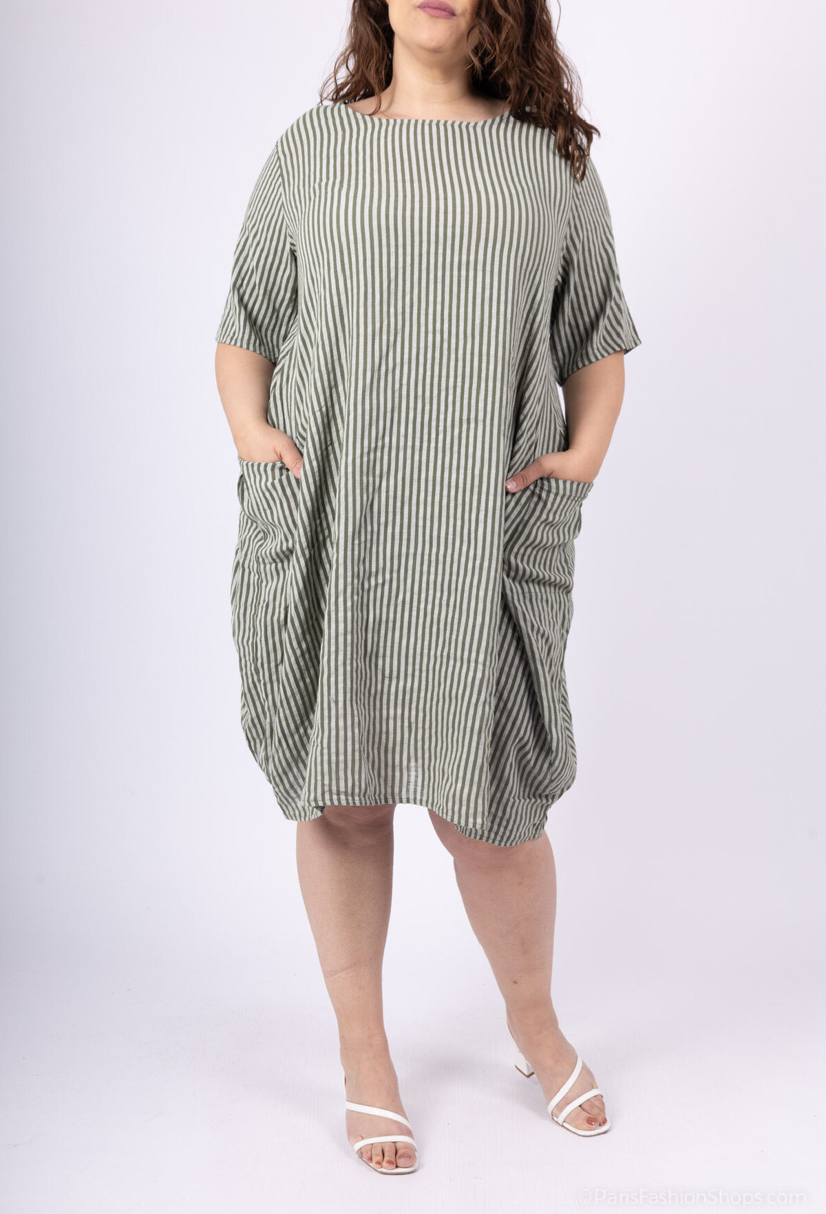 Mayorista Chana Mod - Vestido de algodón estampado a rayas