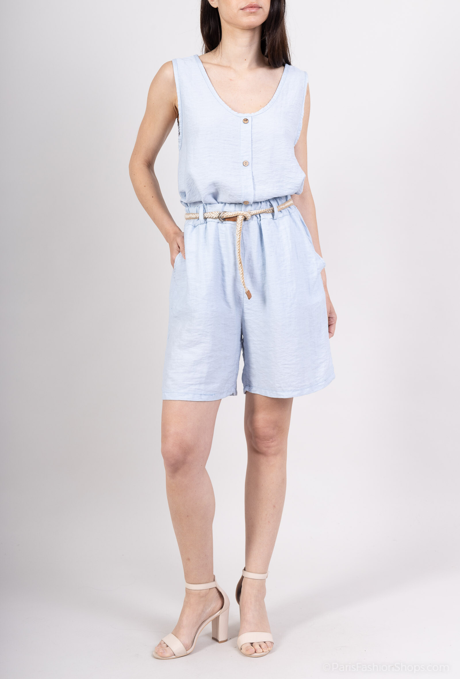 Grossiste Chana Mod - Short avec 2 poches à l'avant et une ceinture